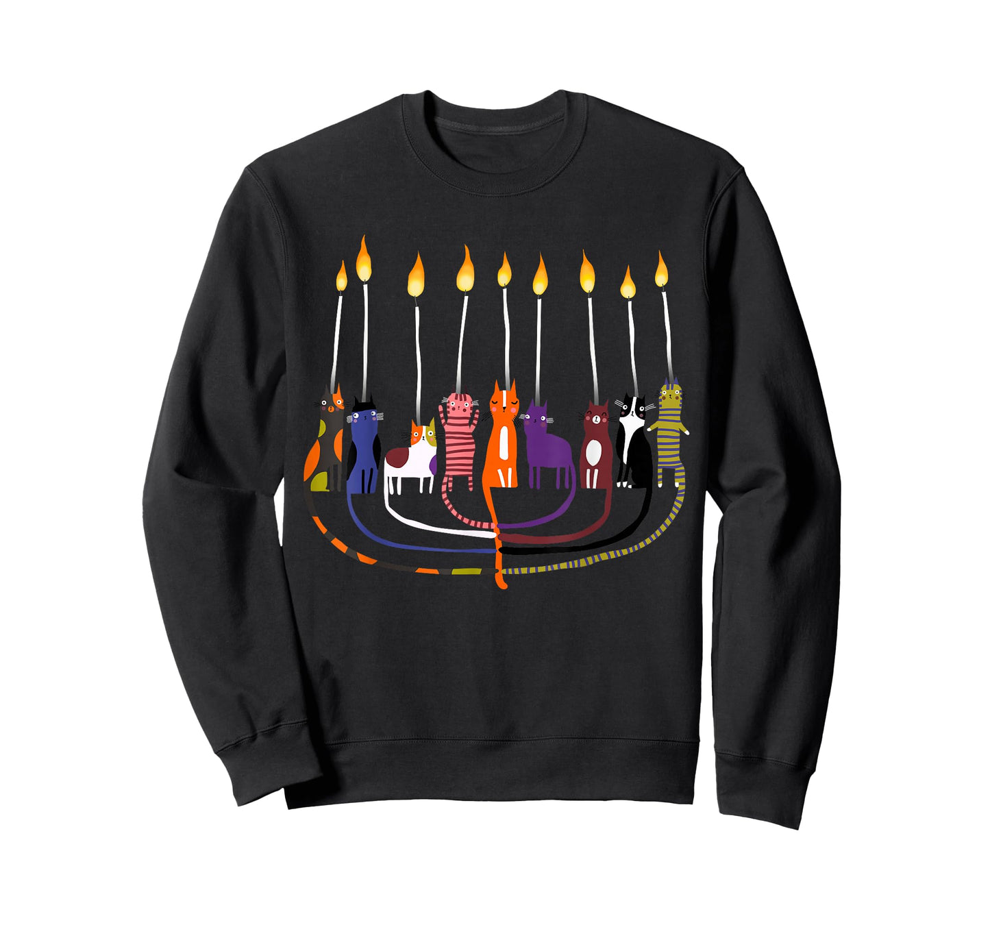 Funny Cat Menorah Hanukkah T-Shirt