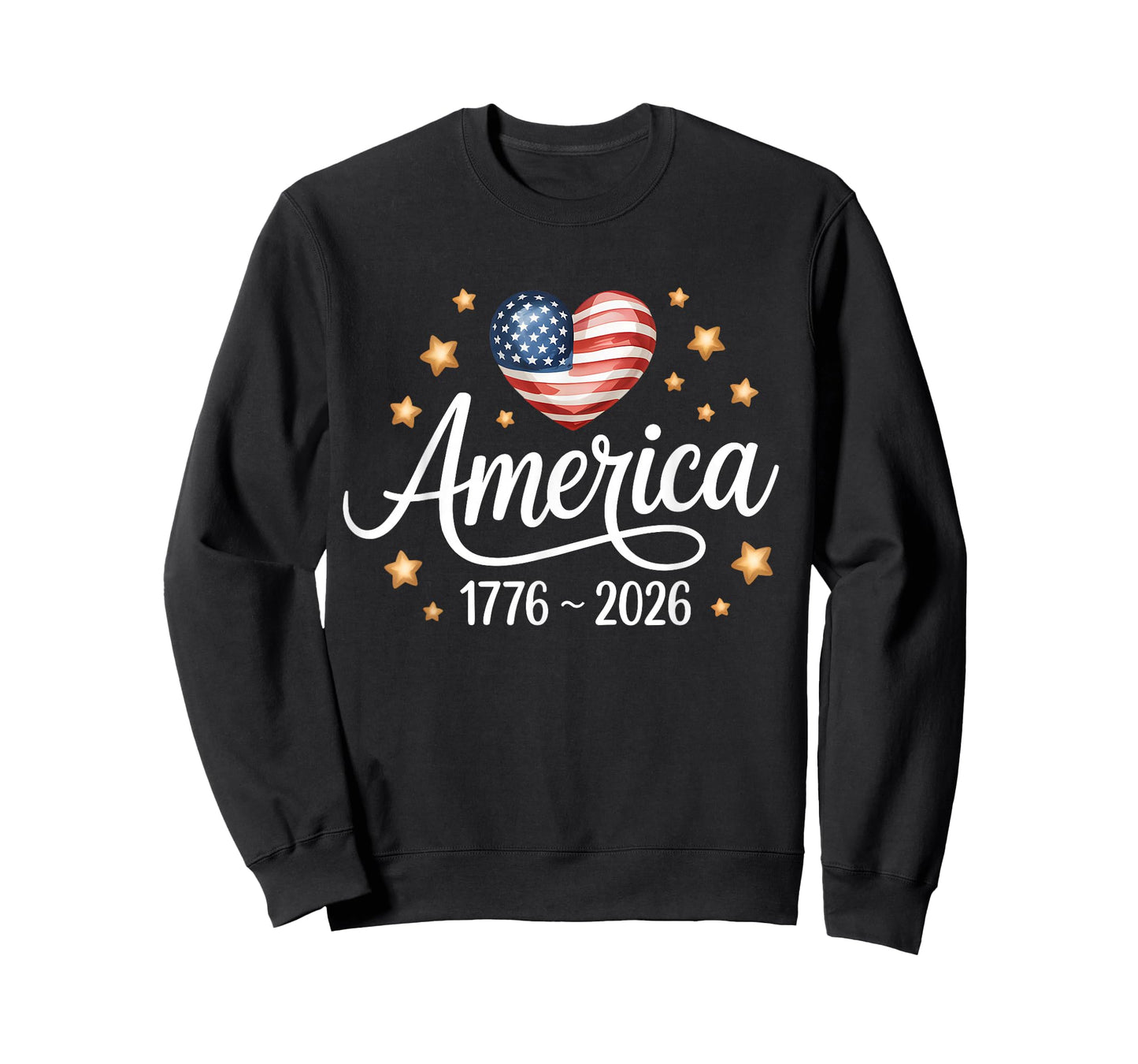 Pretty Flag Heart 1776 2026 July 4th 250th Birthday T-Shirt