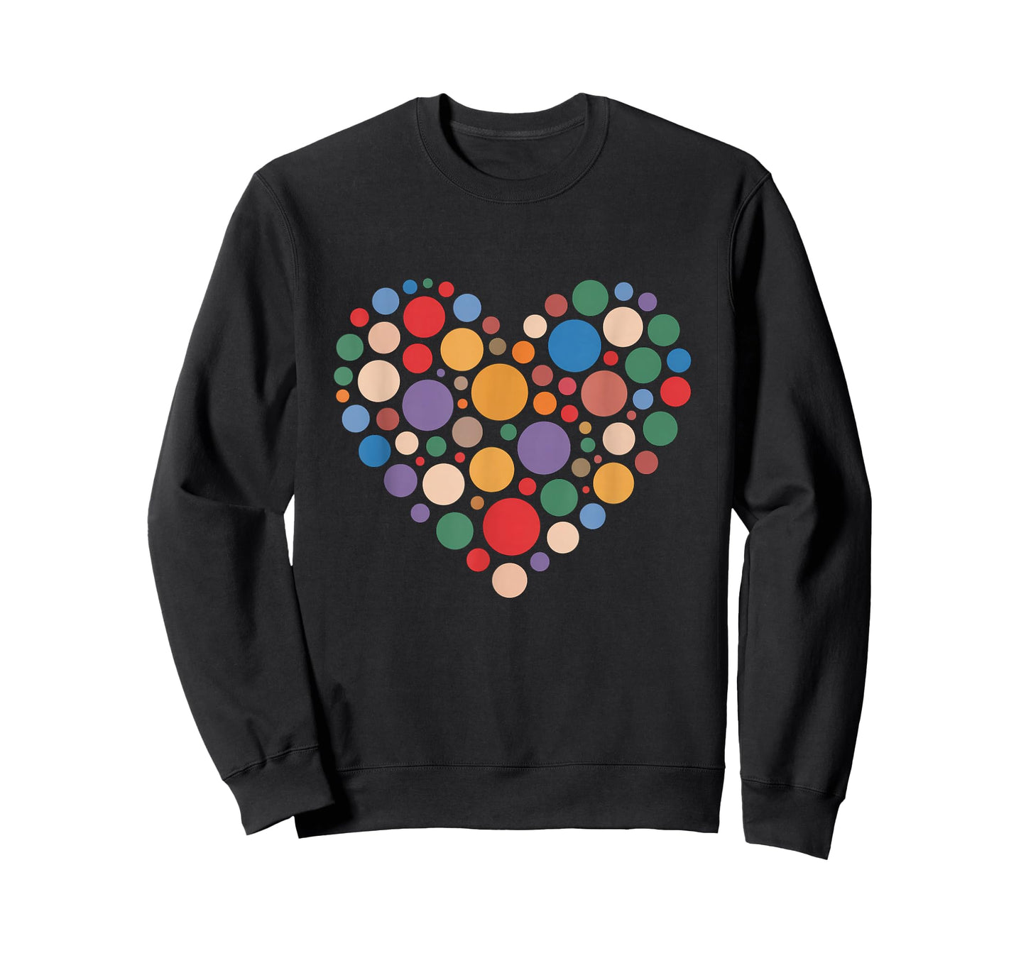 Colorful Rainbow Polka Dot Heart T-Shirt