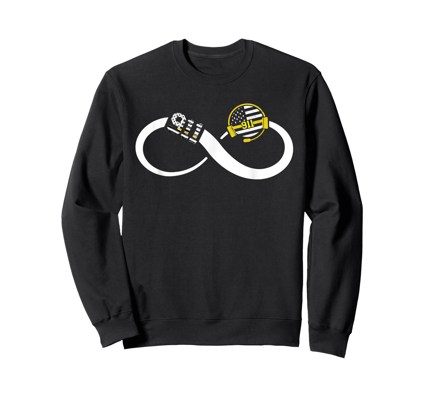 Dispatcher Infinity Thin Yellow Line USA Flag Dispatch 911 T-Shirt