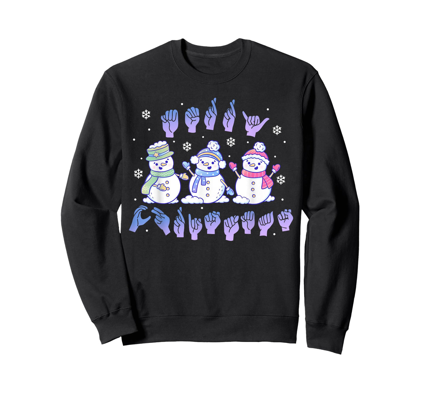 ASL Christmas Snowmen Merry Christmas Sign Language T-Shirt