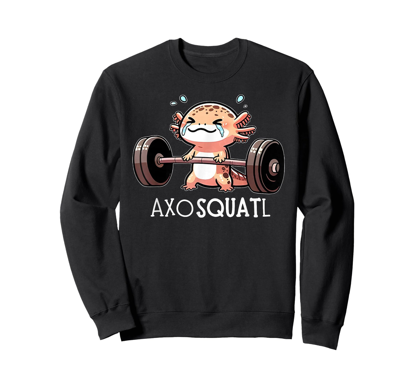 axolotl kawaii weightlifting fitness workout funny axosquatl T-Shirt