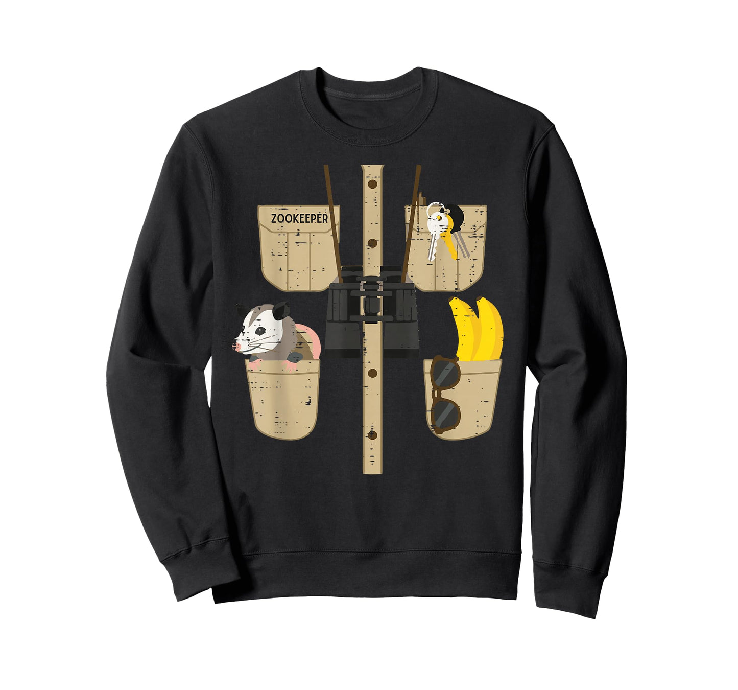 Halloween Zookeeper Possum Banana Costume Men Women Kids T-Shirt