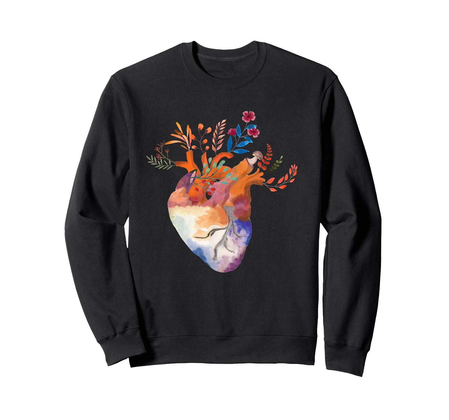 Anatomical Floral Heart Cardiology Medical Cardiac Nurse T-Shirt
