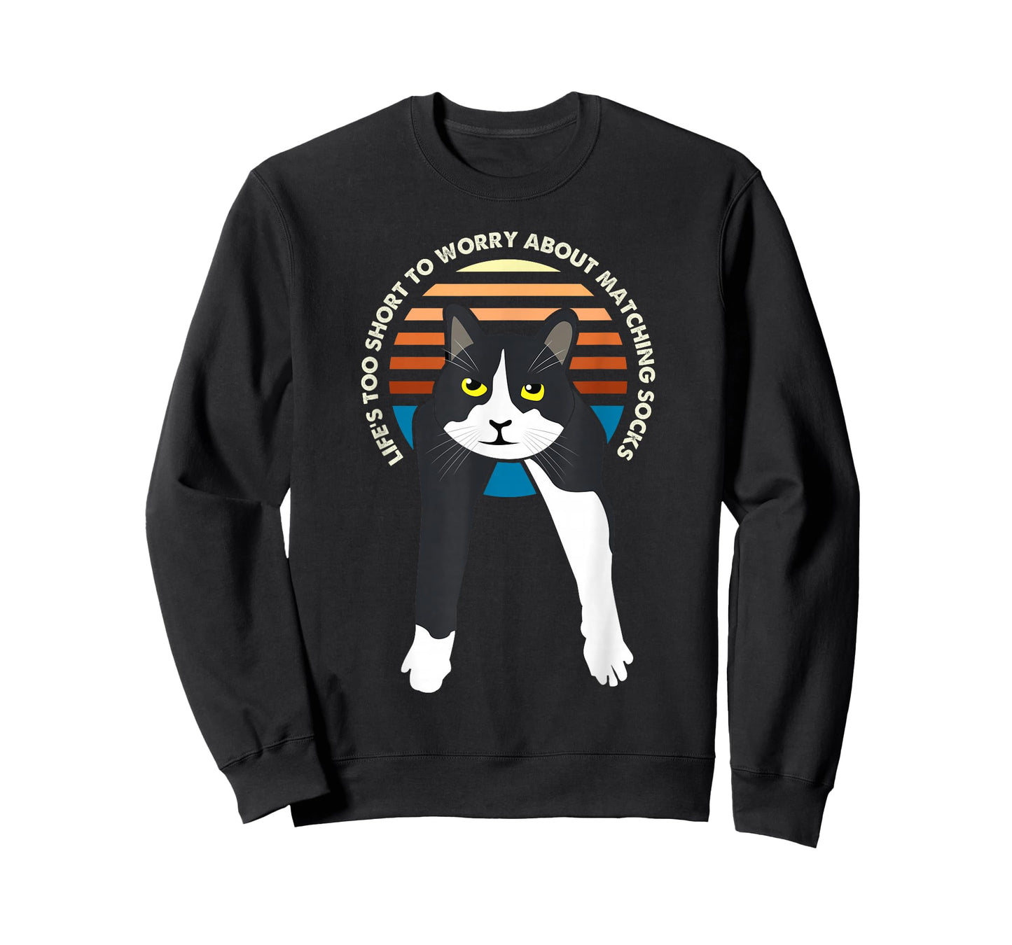 Tuxedo Cat Meme Funny Sayings Life's Too Short to Worry Gift T-Shirt