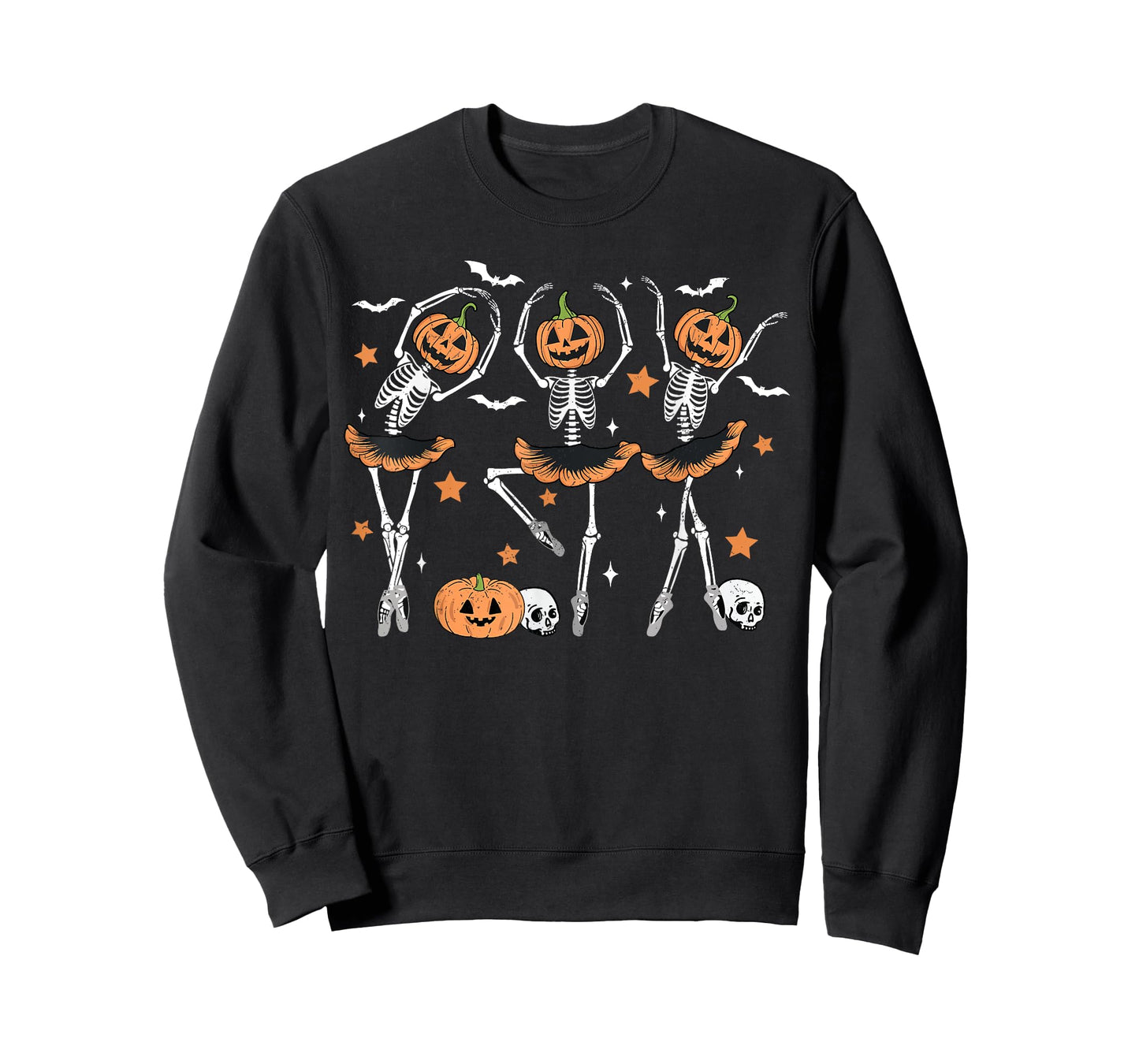 Ballet Pumpkin Skeleton Scary Halloween Men Women Boys Girl T-Shirt