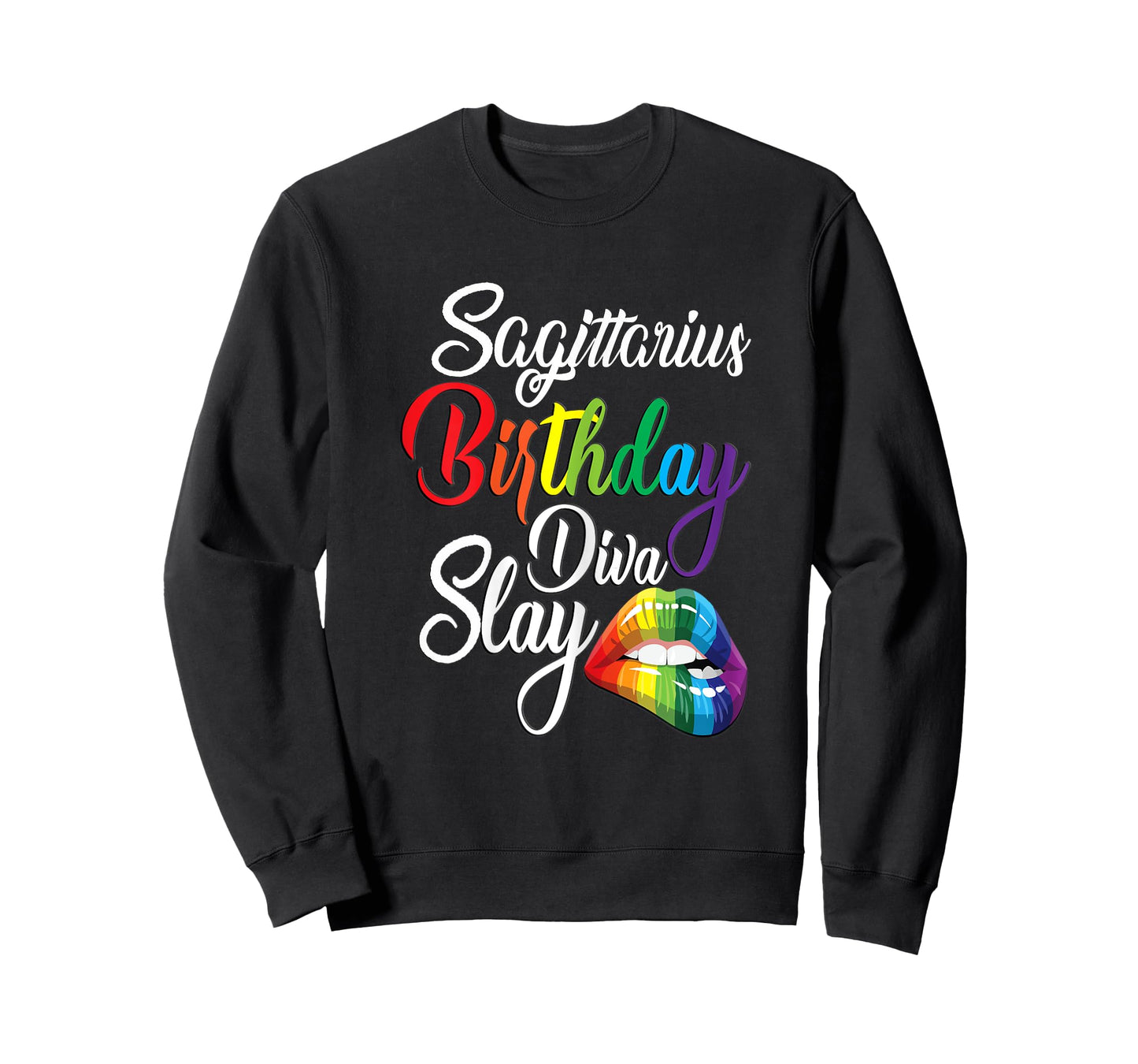 Womens Rainbow Lip November-December Girl Sagittarius Birthday Mode T-Shirt