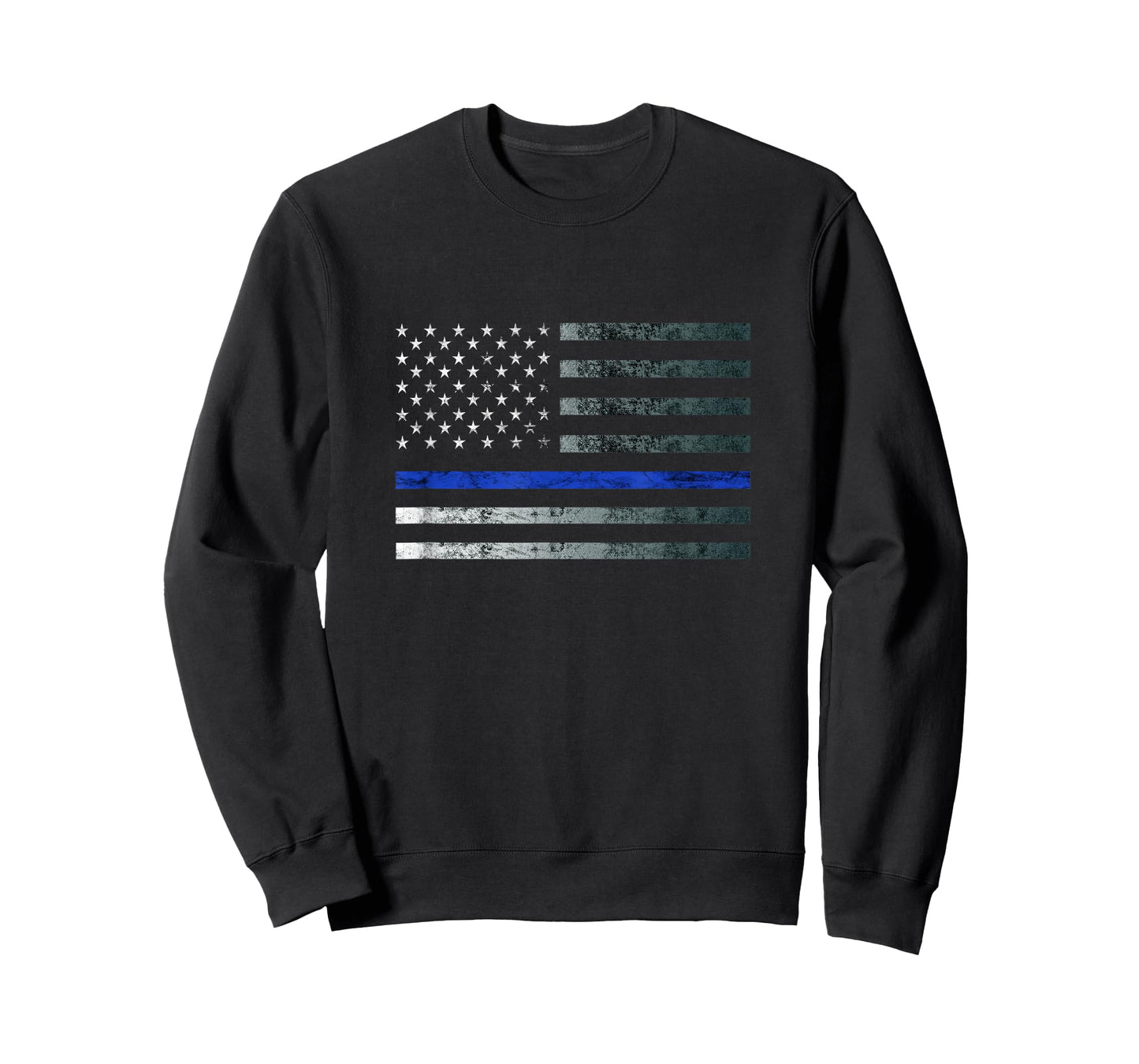 Thin Blue Line Police Officer Law Heroic Flag American Flag T-Shirt