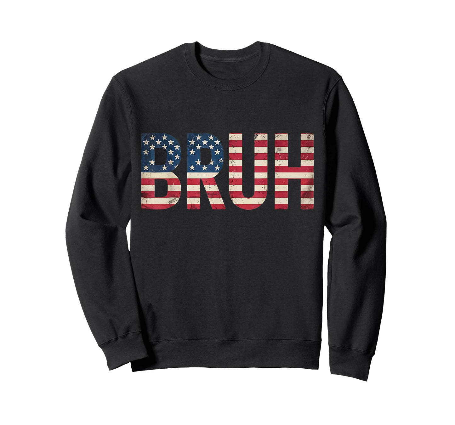 Patriotic Boys Teens Kids Men Vintage USA American Flag Bruh T-Shirt
