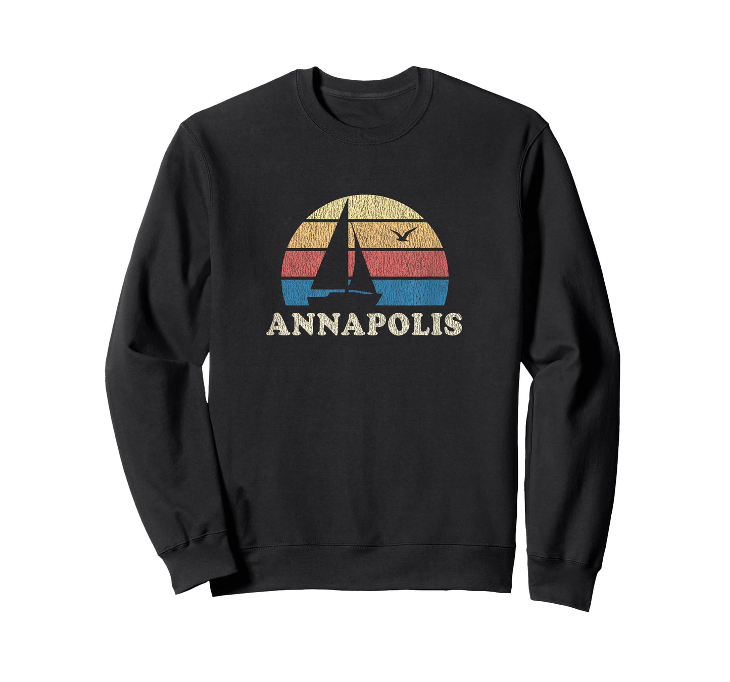 Annapolis MD T-Shirt Vintage Sailboat 70s Throwback Sunset T-Shirt