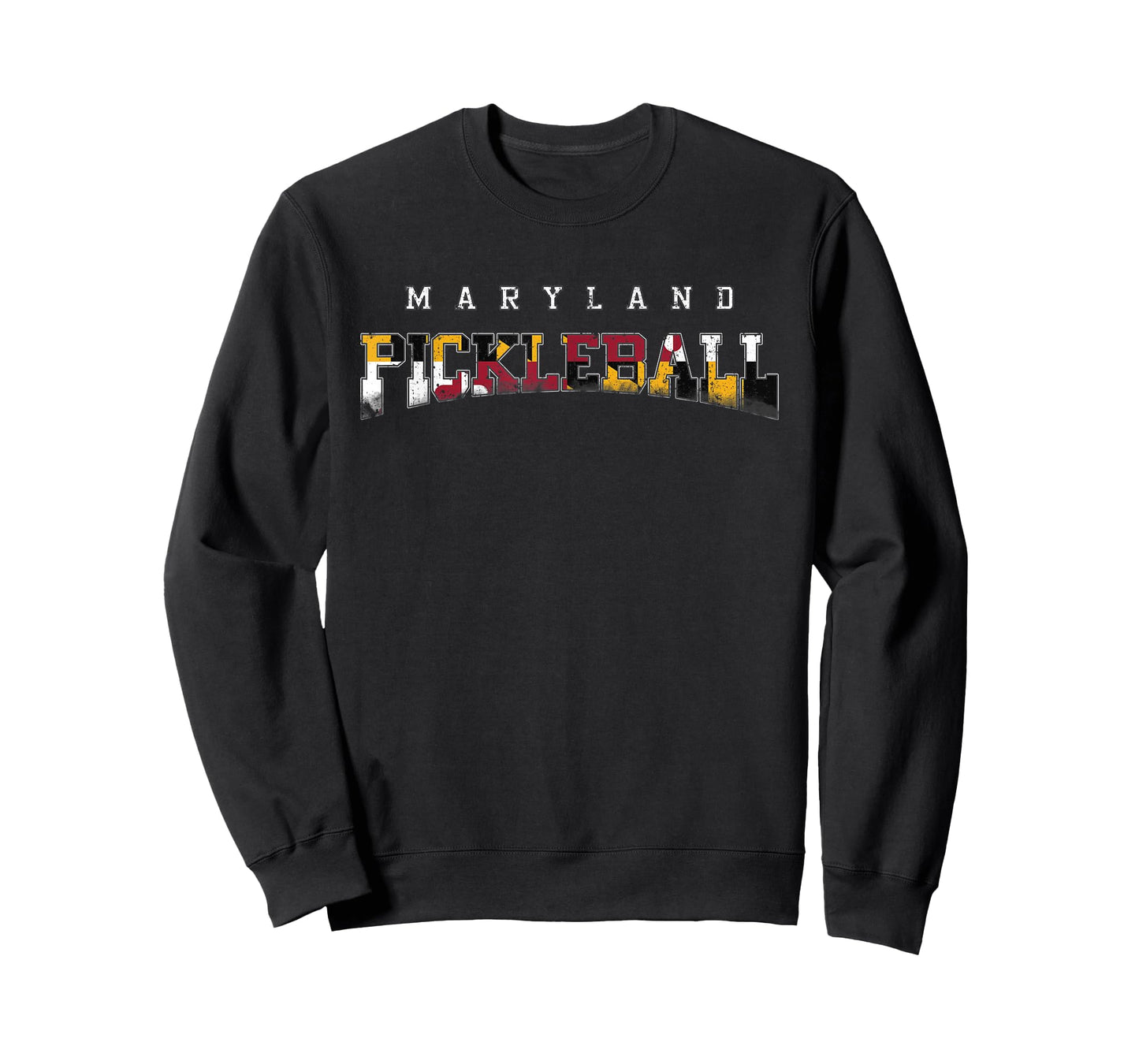 Pickleball Maryland Flag Grunge Retro Vintage Design T-Shirt