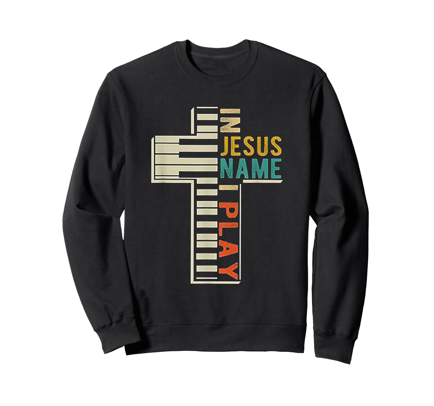in Jesus' Name I Play Piano Christian Music T-Shirt Gift T-Shirt