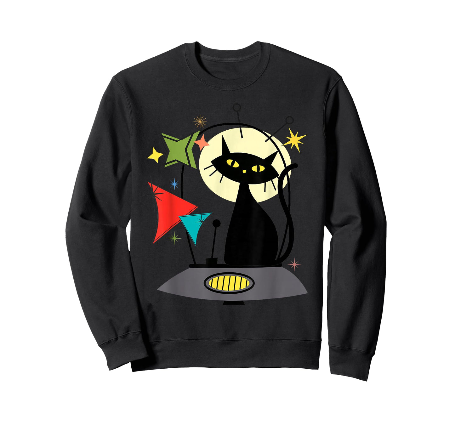Mid Century Cat Retro Atomic Age Space Modern 50s 60s Kids T-Shirt