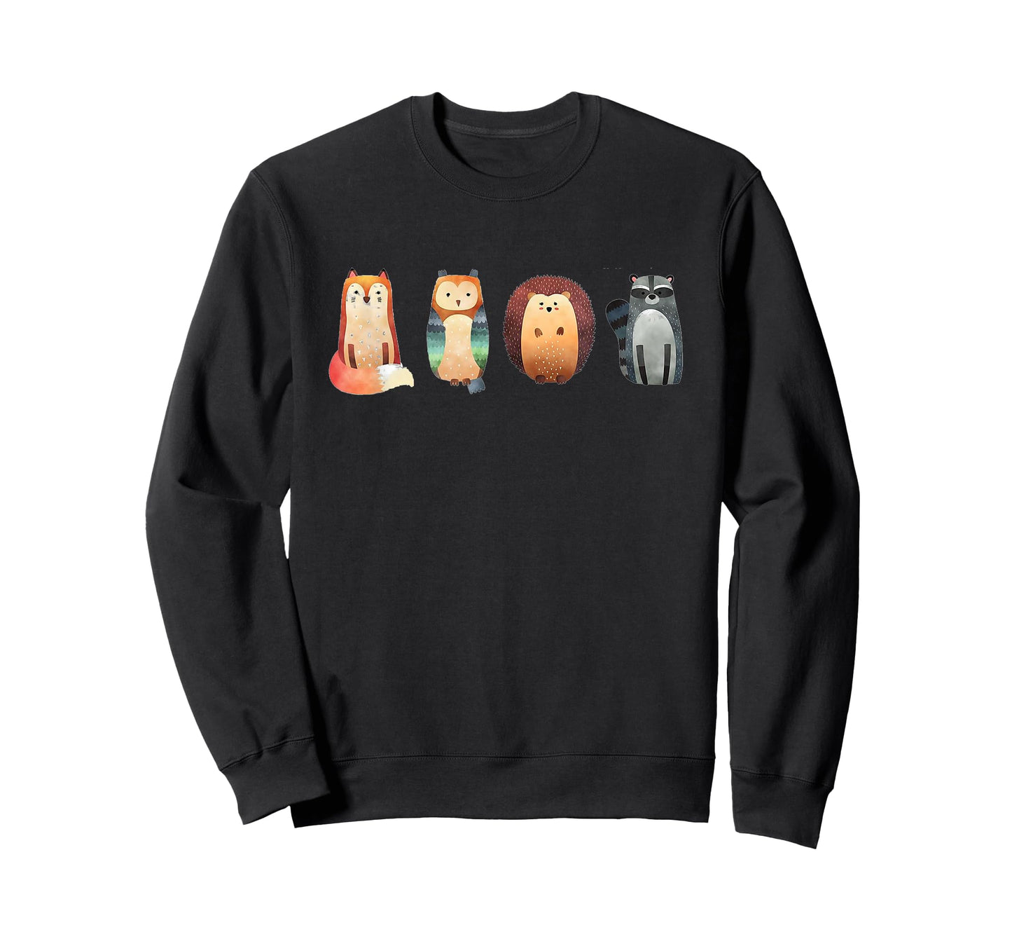 Cute Woodland Creatures Fox Owl Hedgehog Racoon T-Shirt