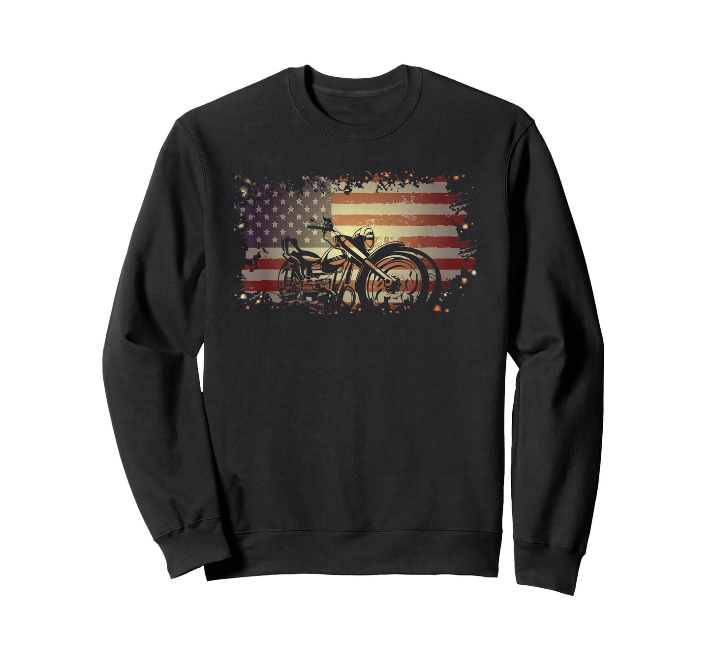 Patriotic American Flag Motorcycle Biker T-Shirt T-Shirt