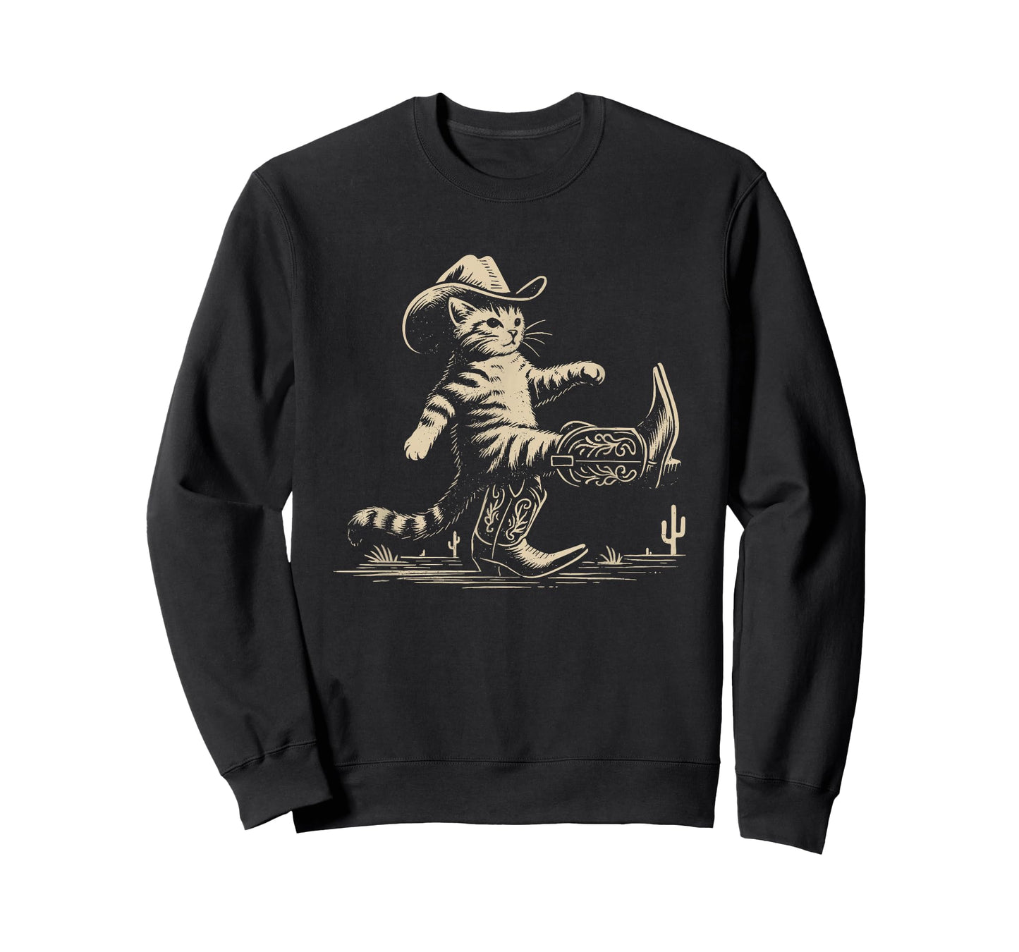 Funny Cowboy Boots Cat T-Shirt
