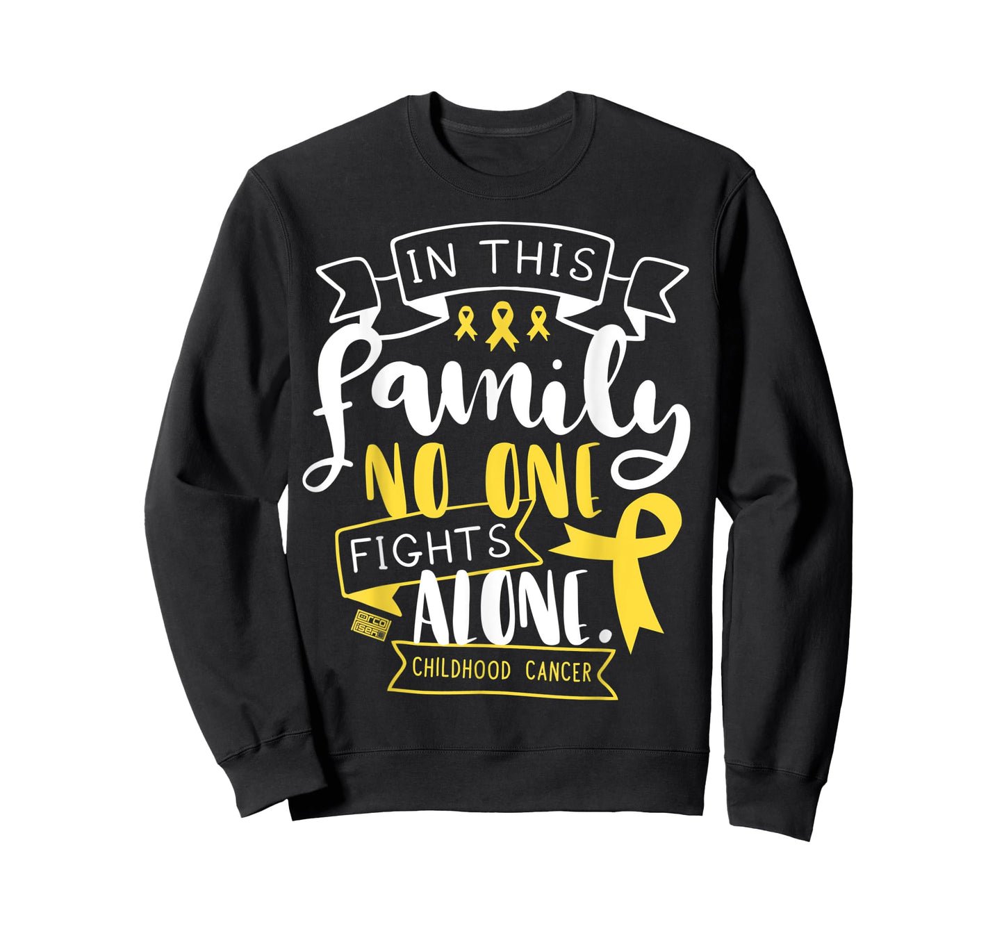 CHILDHOOD CANCER AWARENESS KID FAMILY NO ALONE QUOTE T-SHIRT