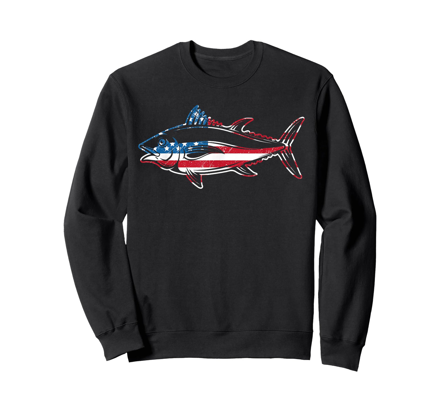 Tuna Fishing American Flag Giant Bluefin Fish Fisherman T-Shirt