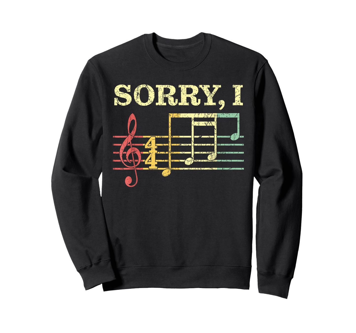 Sorry I-DGAF Funny Guitarist Musical Notes Hidden Message T-Shirt