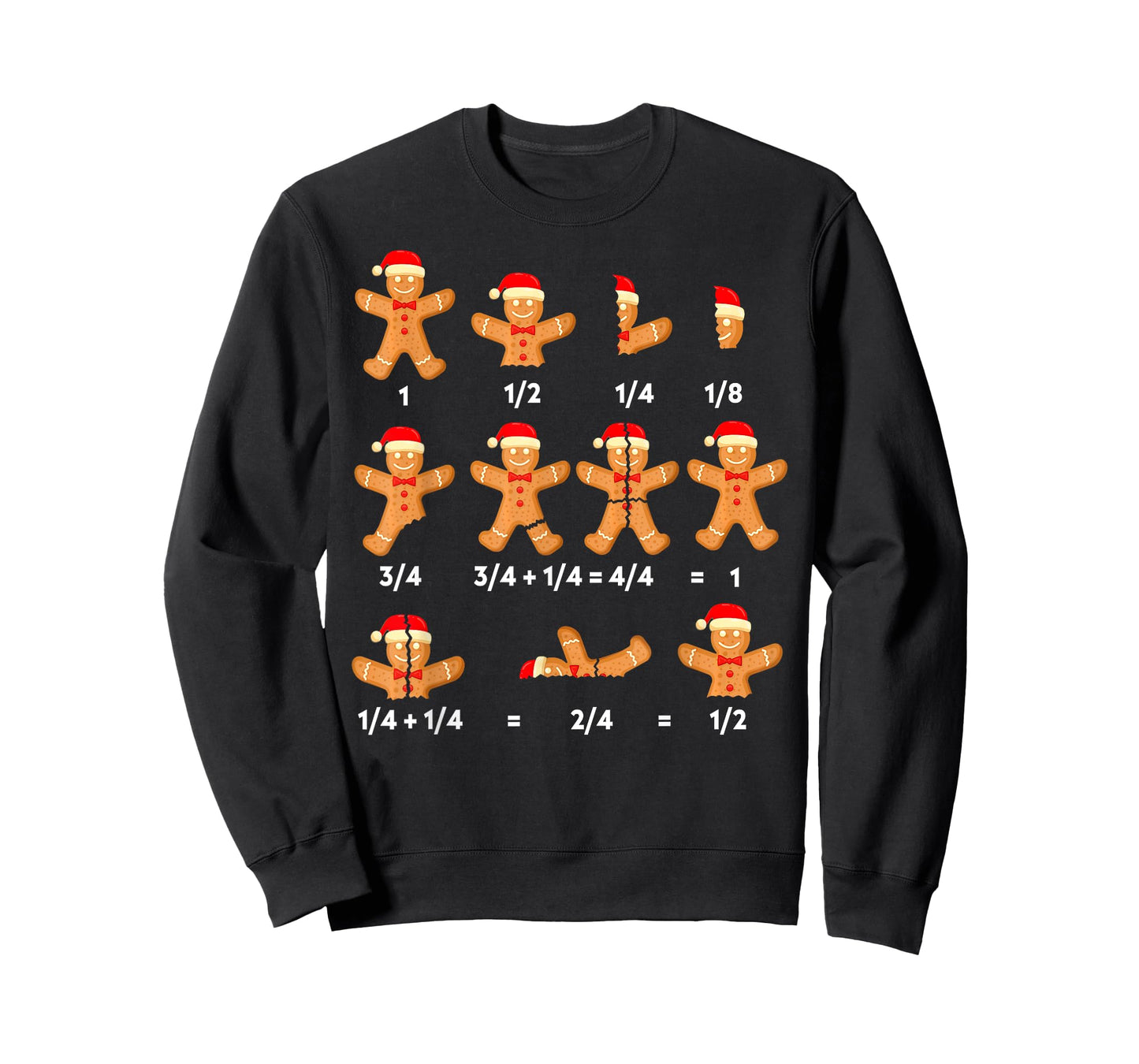 Christmas Math Teacher Equation Gingerbread Cookie Santa Hat Men Women Kids T-Shirt