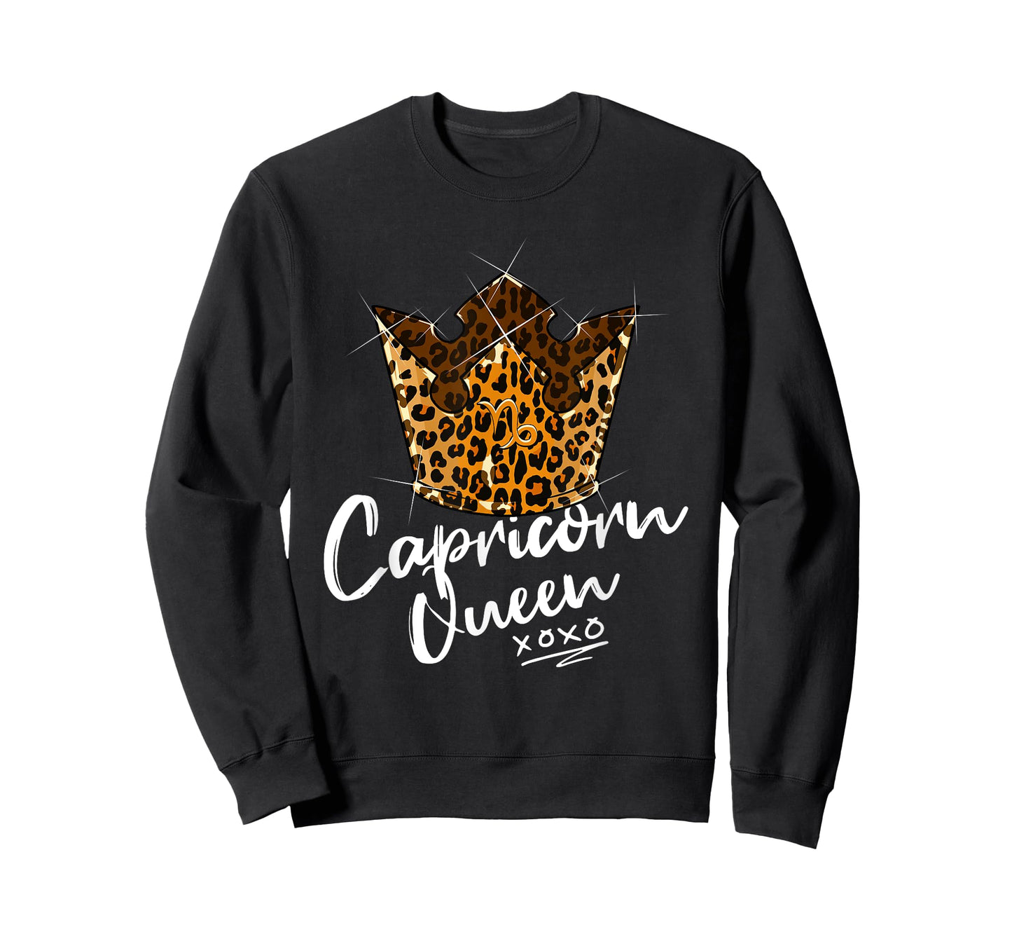 Leopard Capricorn Queen Zodiac Sign to Leopard Pattern Crown T-Shirt