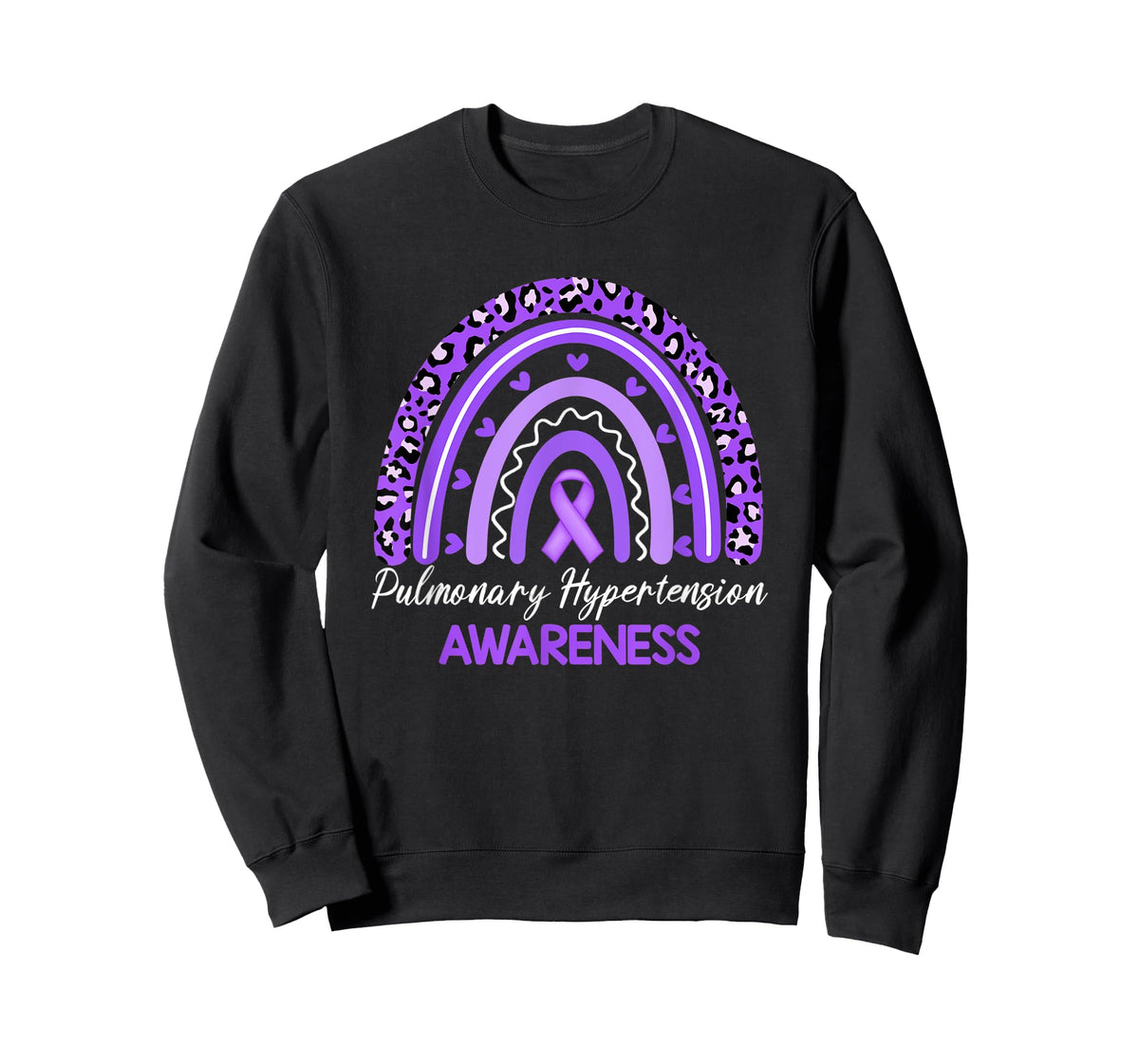 Leopard Rainbow Ribbon Pulmonary Hypertension Awareness T-Shirt