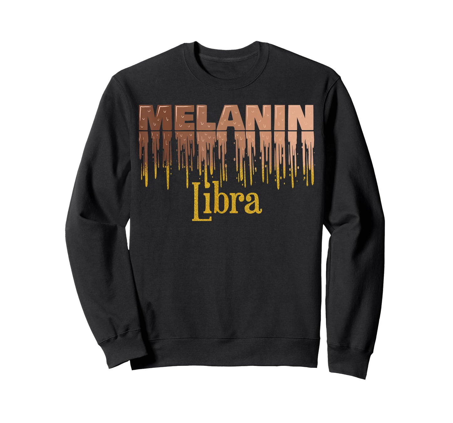 Libra Melanin Dripping Zodiac Sign for Black Women T-Shirt