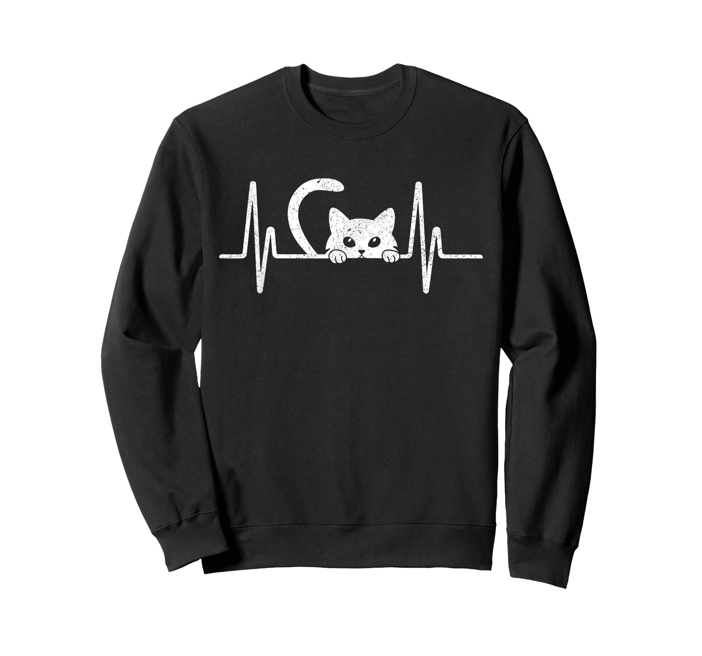 Cat Heartbeat Shirt Cute Kids Men Women Cat Lover Heart Beat T-Shirt