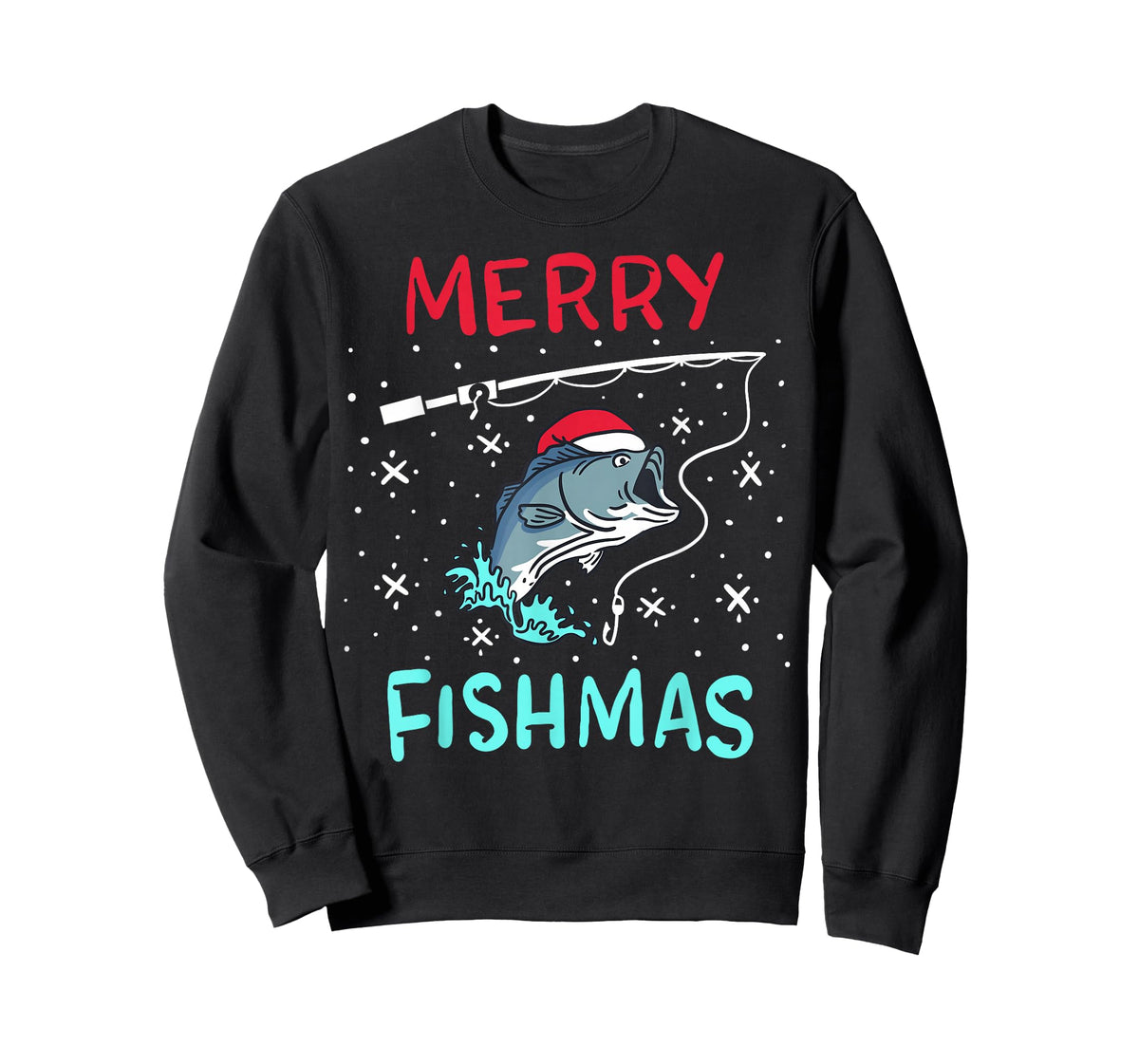 Merry Christmas Fishmas Funny Fishing Fish Gift Present T-Shirt