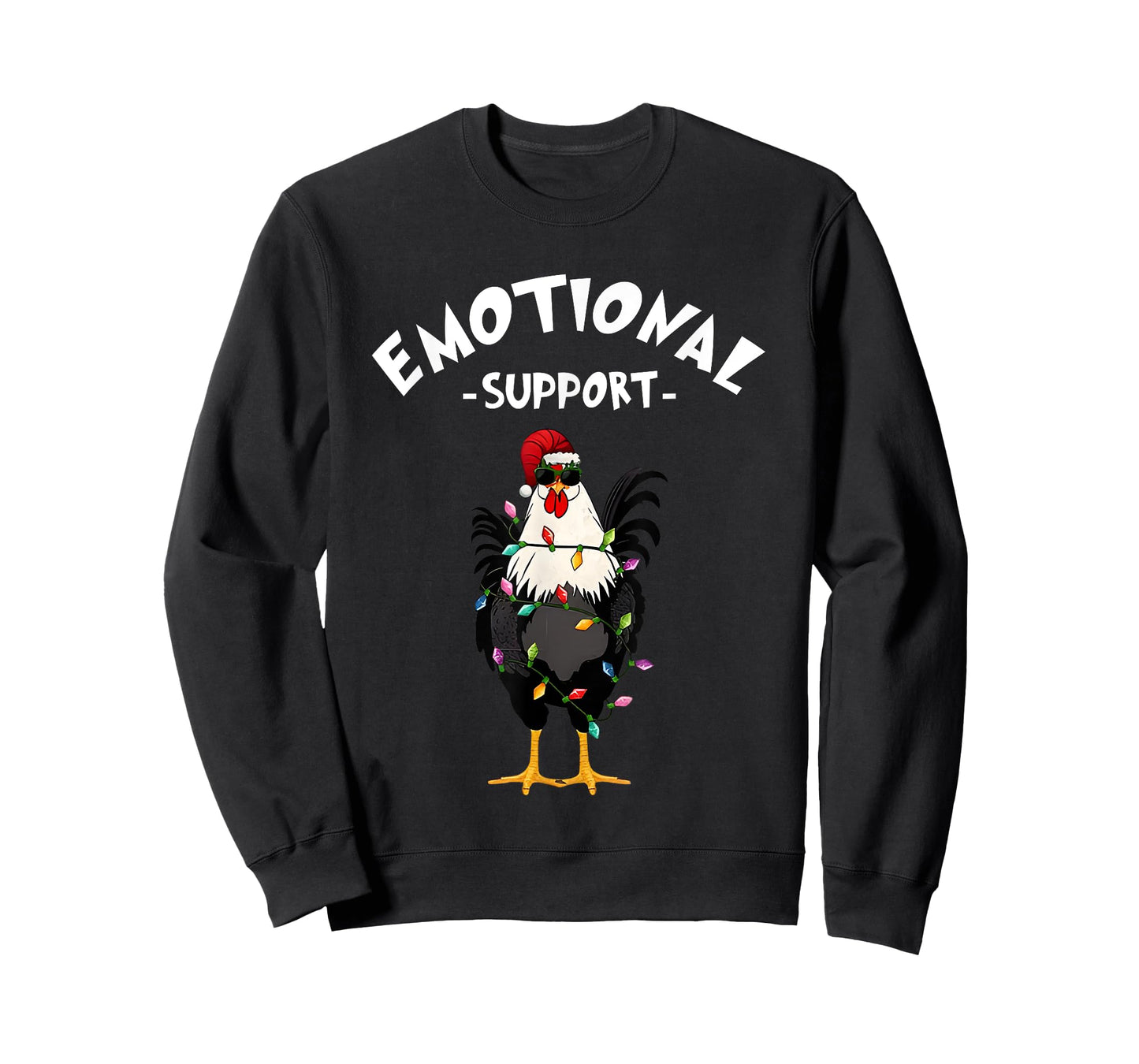Chicken Emotional Support Cock Funny Christmas T-Shirt