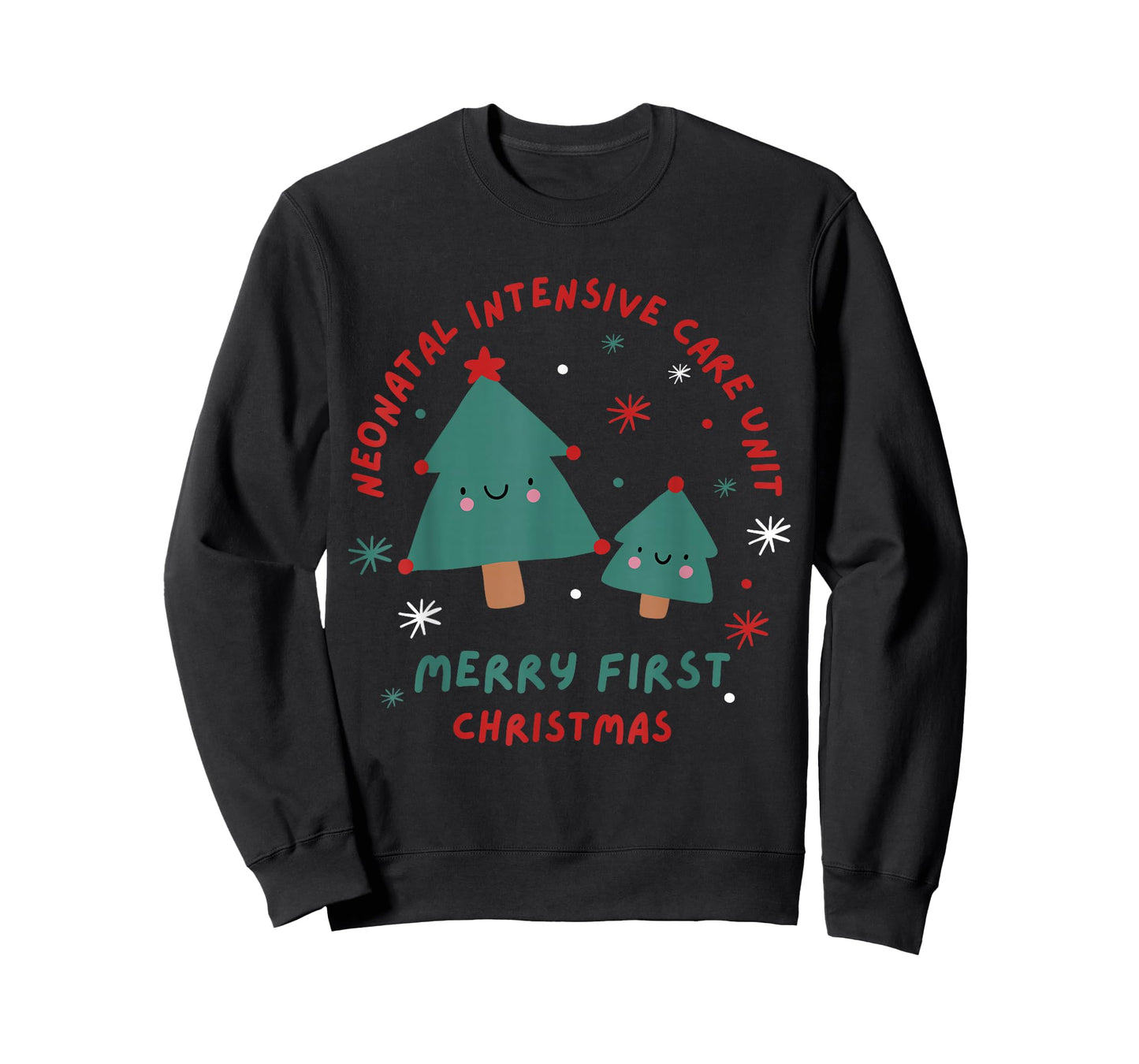 Cute Funny NICU Merry First Christmas Nurse Crew Squad Xmas T-Shirt