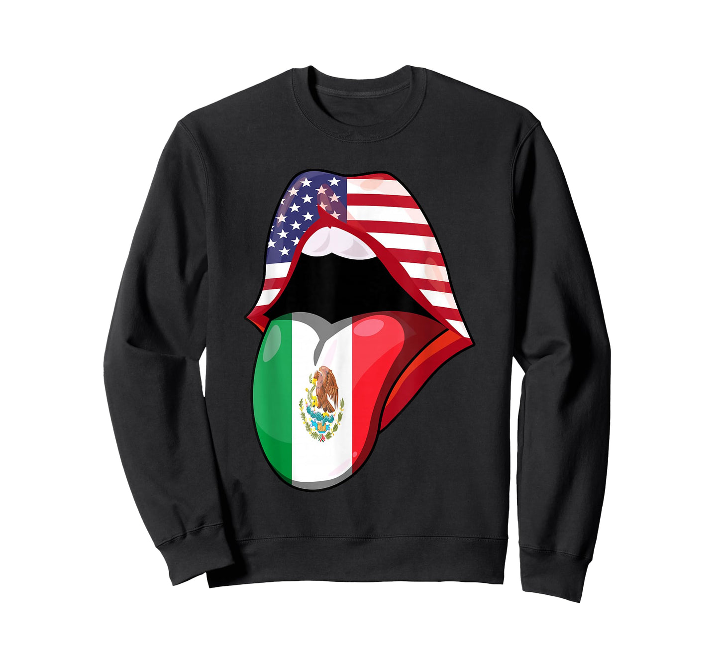 Mexican Women Roots American Grown Lips Flag USA Mexico T-Shirt