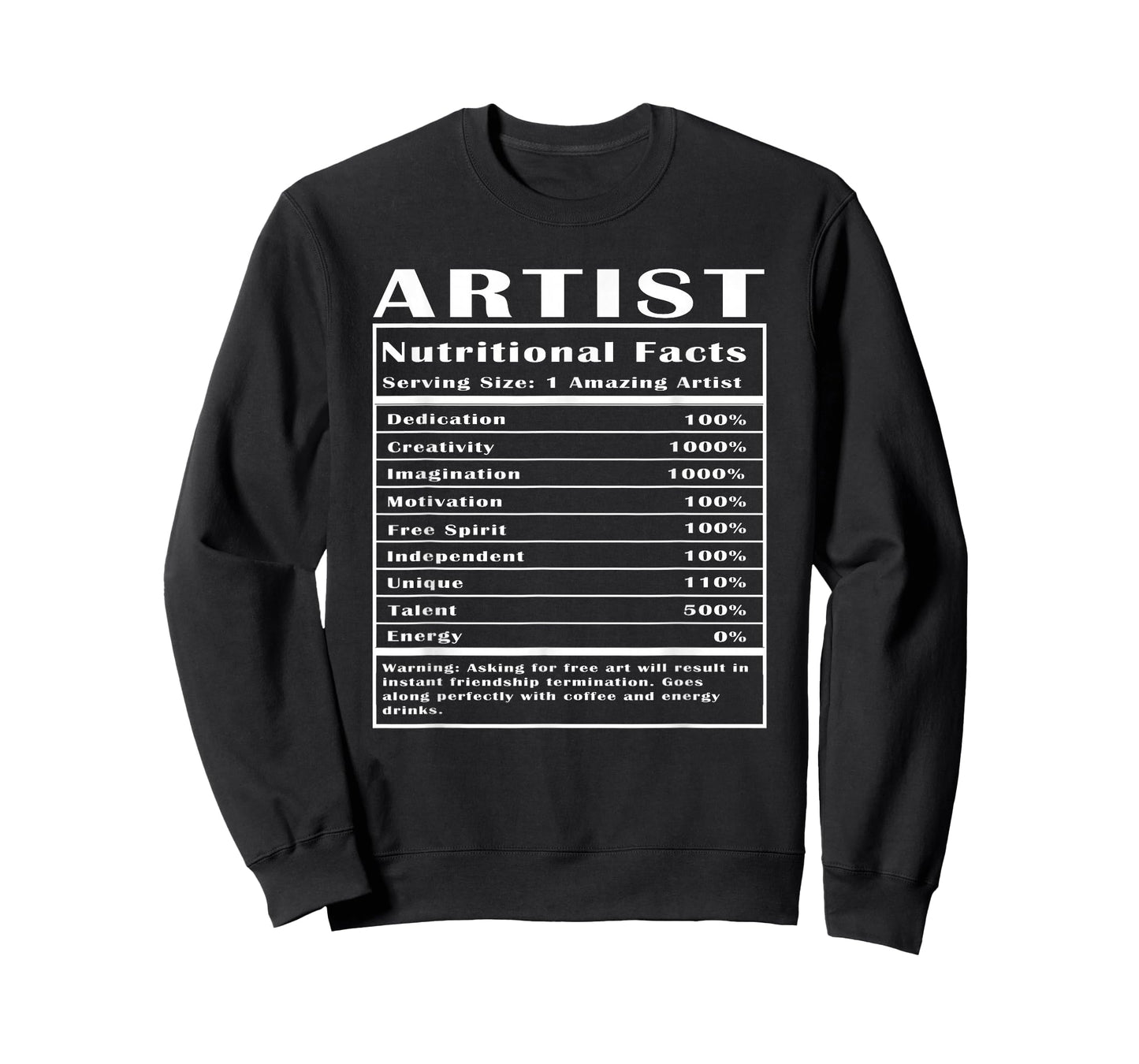 Artist Nutritional Facts T-Shirt