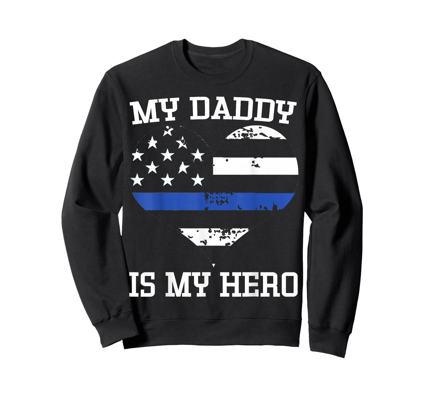 Thin Blue Line Heart Flag Police Officer Support Shirt T-Shirt