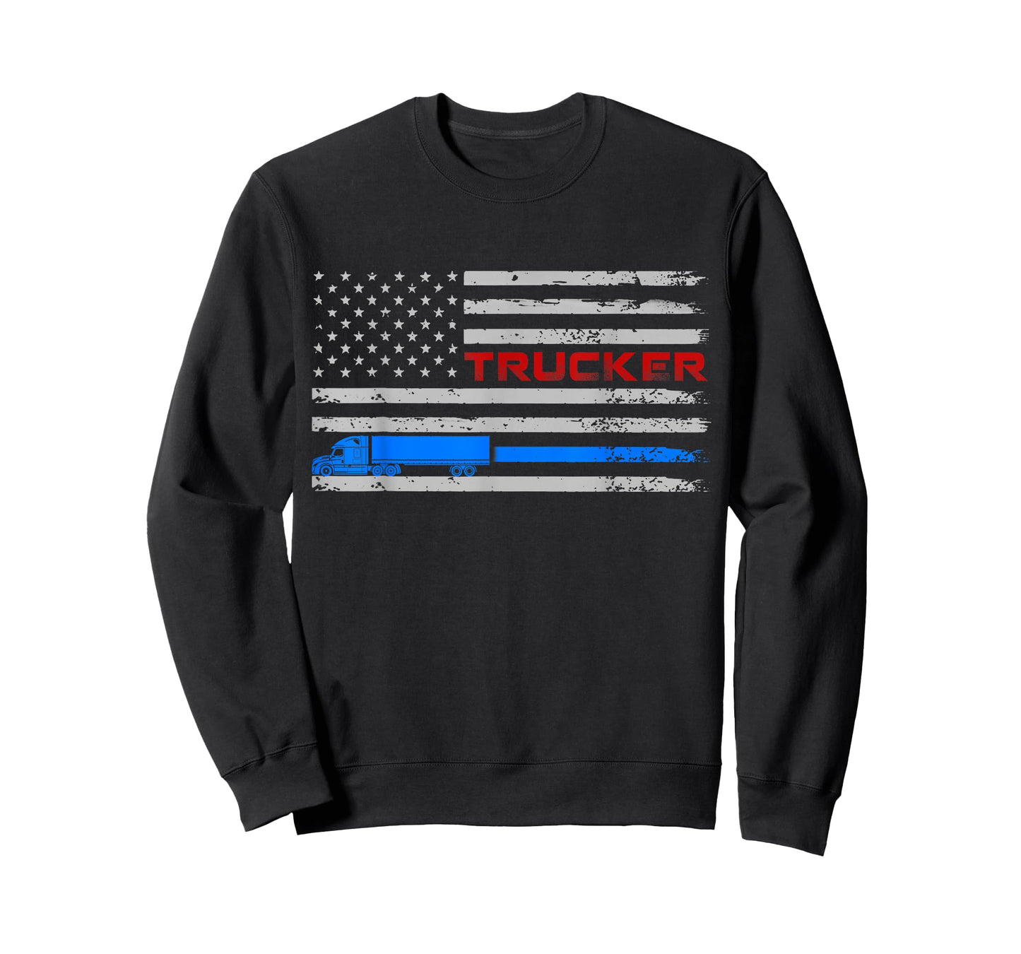 U.S American Flag Semi Truck Driver 18 Wheeler Trucker Gift T-Shirt for Women Men