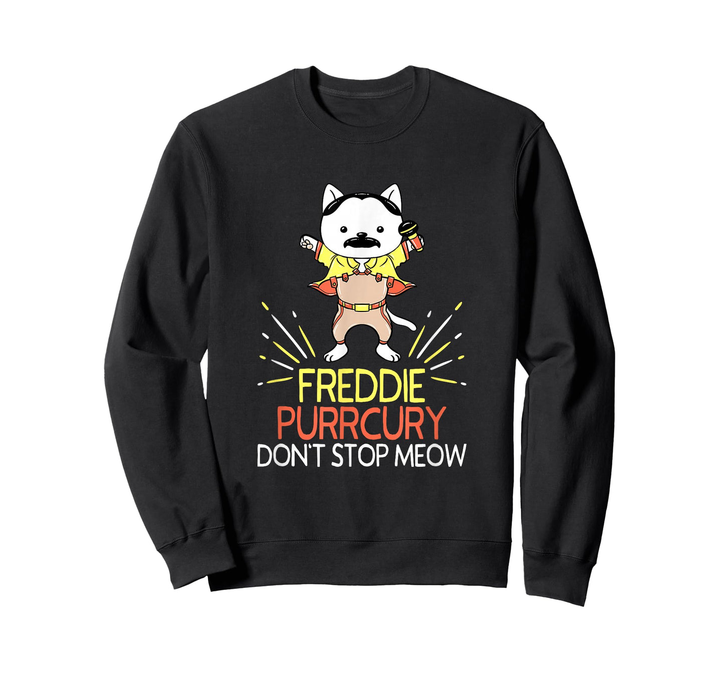 Don't Stop Meow Freddie Purrcury Funny Cat Music Pun Gift T-Shirt