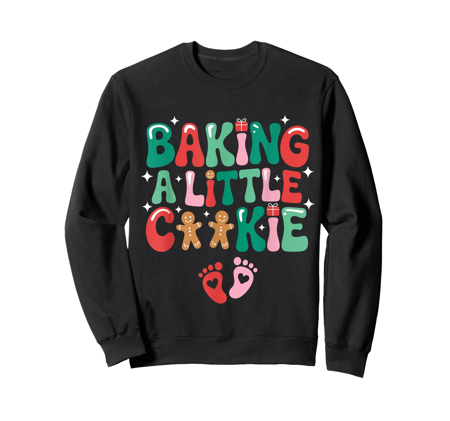 Baking A Little Cookie Baby Christmas Pregnancy Announcement T-Shirt