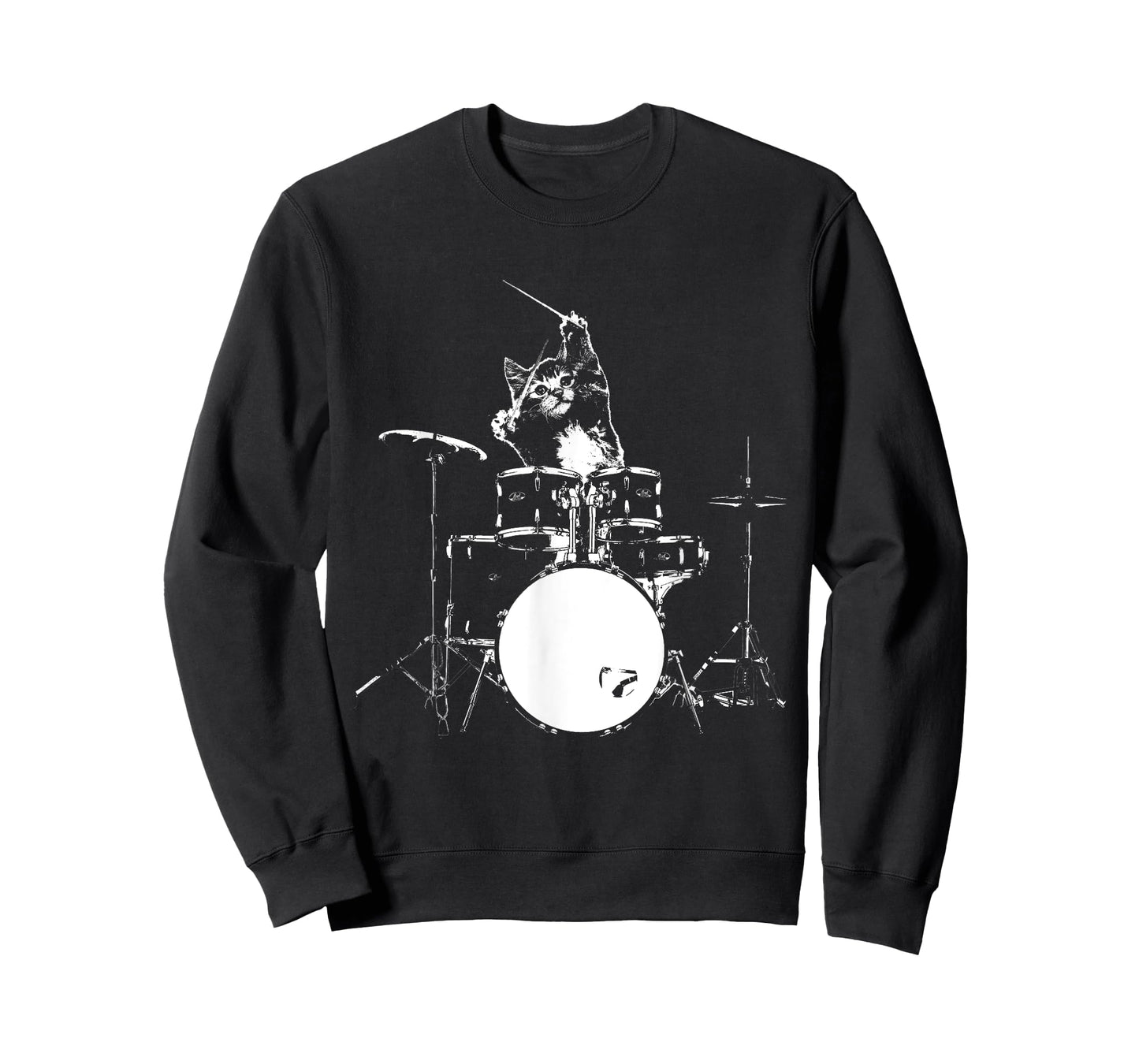 Funny Cat Shirt Cat Playing Drums Shirt Funny Drummer Shirts T-Shirt