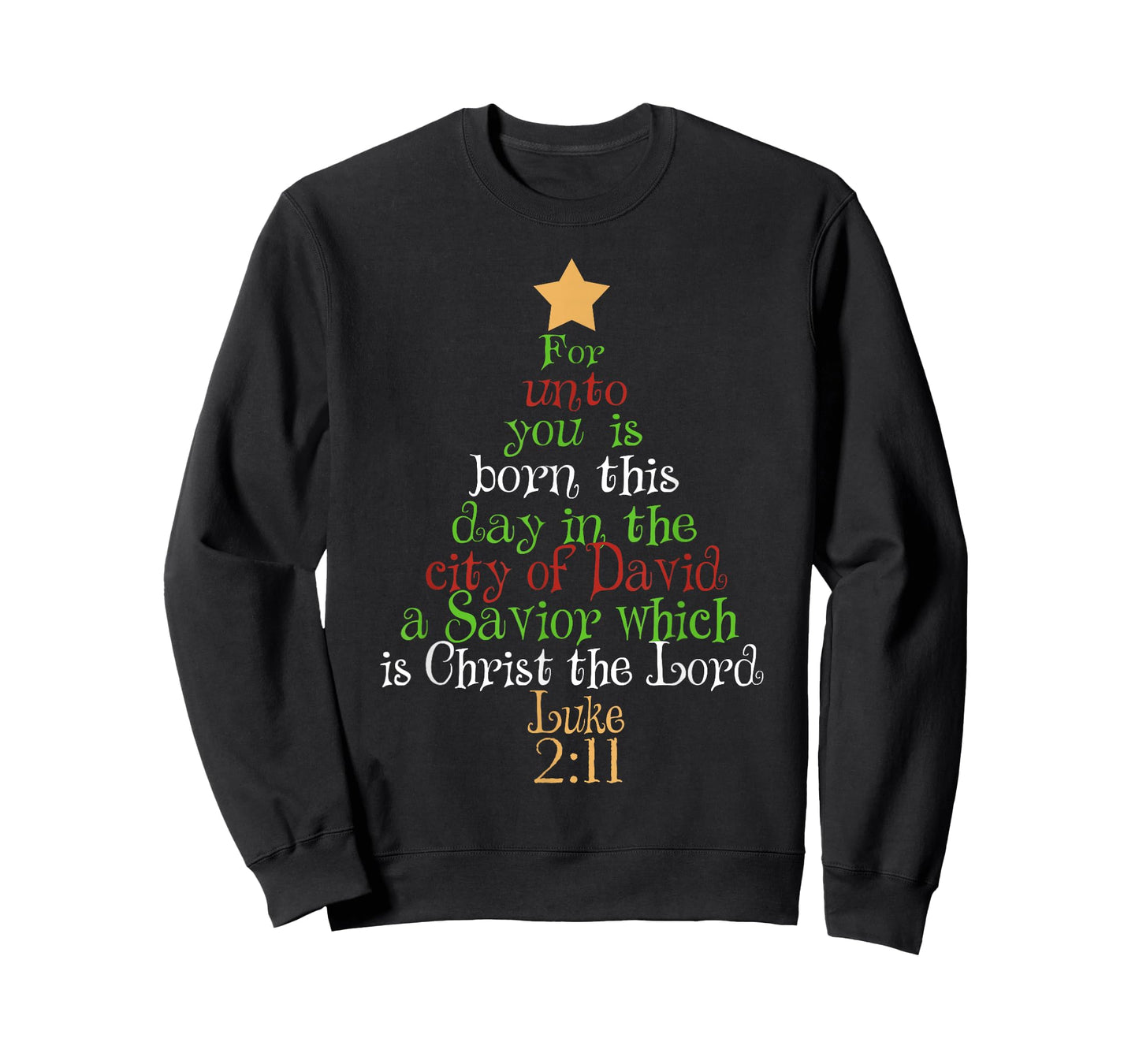 Christ The Lord Bible Quote Luke 2:11 Christmas Tree T-Shirt T-Shirt