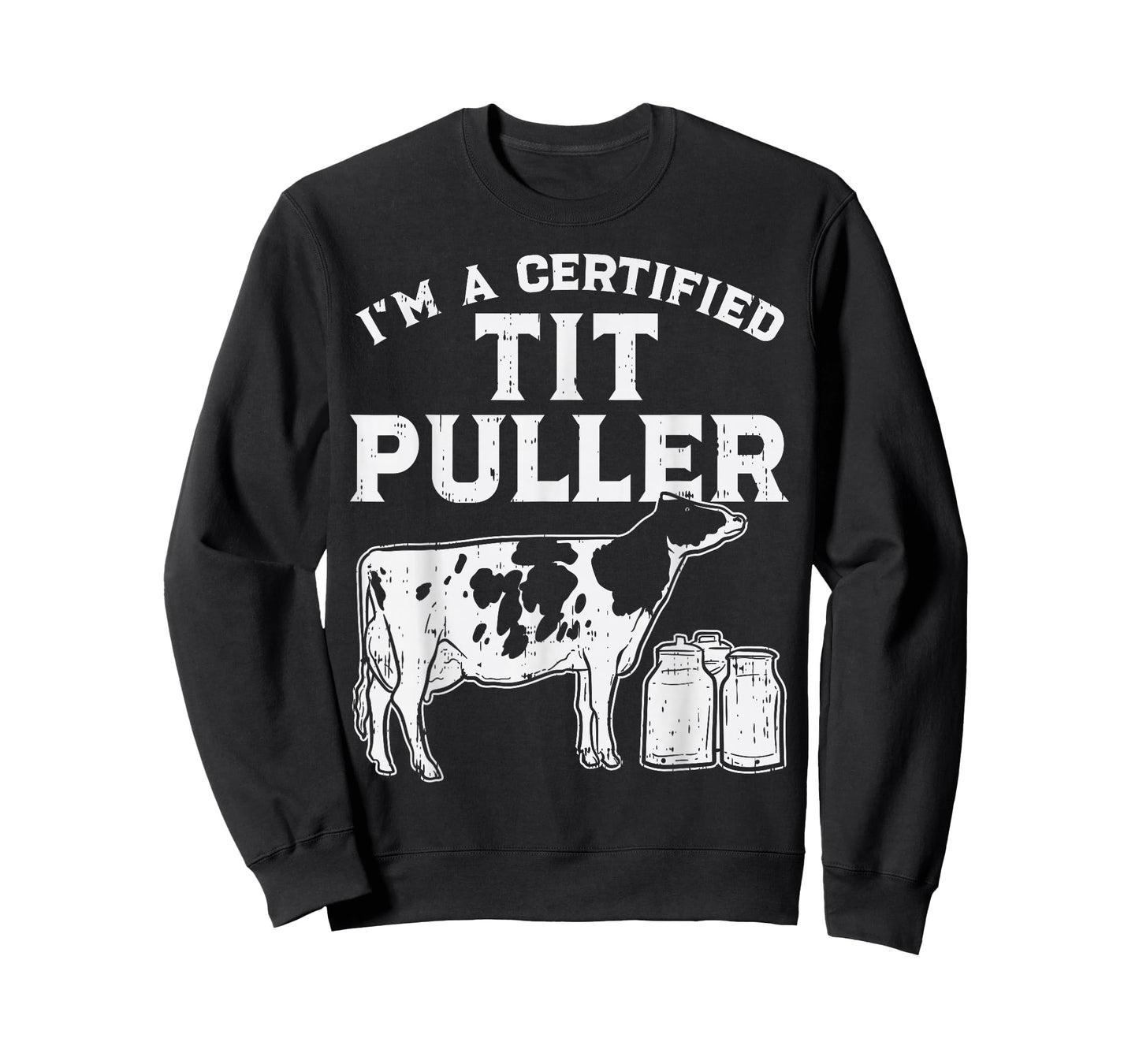 Certified Tit Puller Cow Farming Farm Animal Farmer Gift T-Shirt