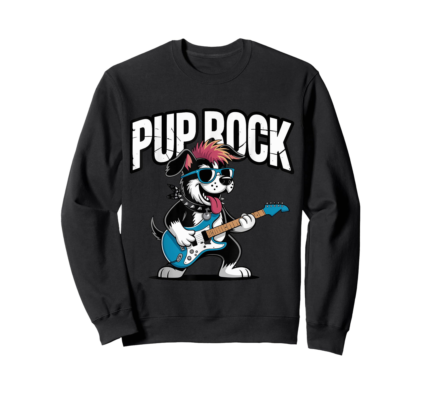 Pup Rock Dog Lover Guitar Fans Pun T-Shirt