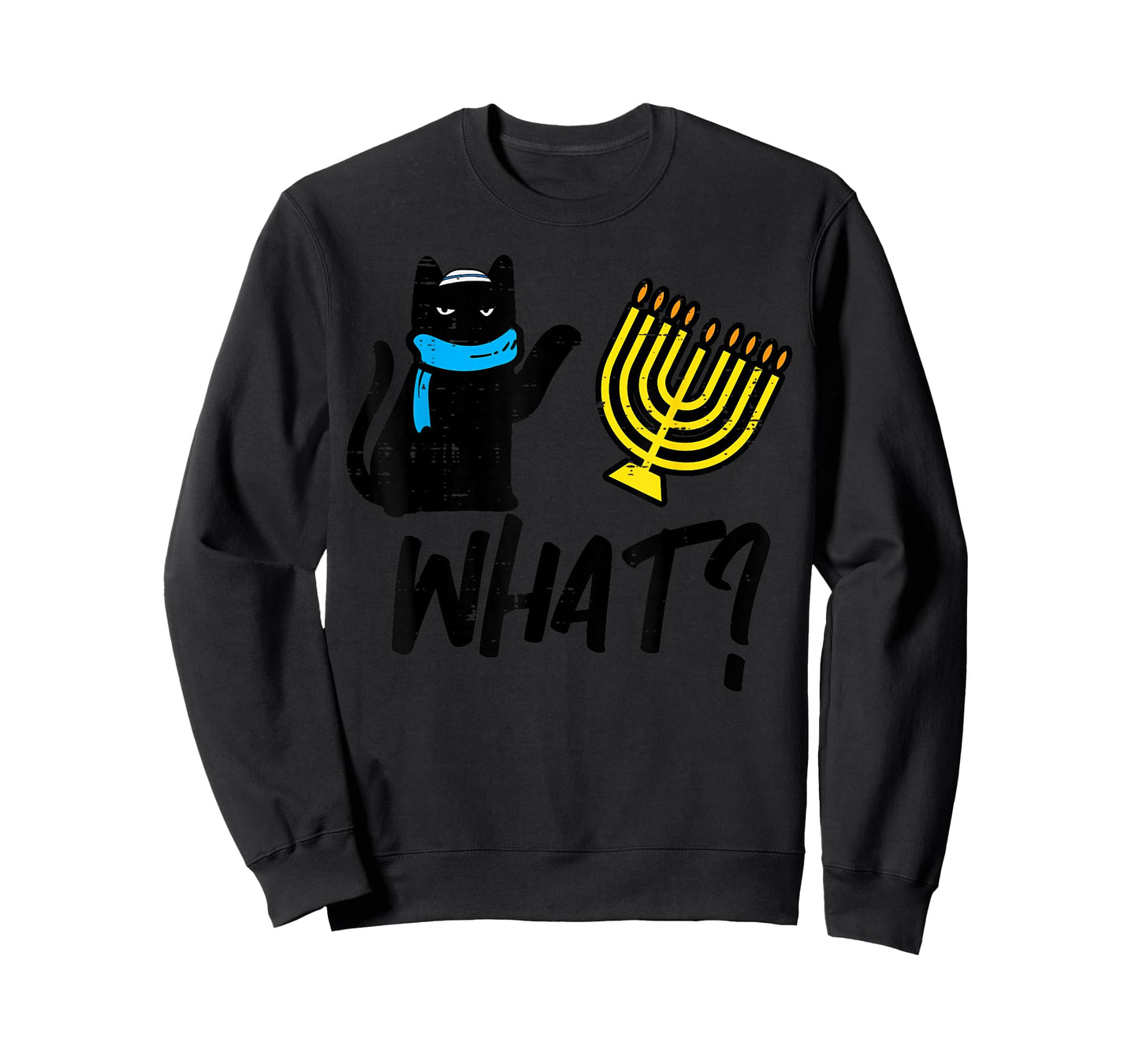 Hanukkah Cat What Funny Chanukah Jewish Women Girls Kids T-Shirt