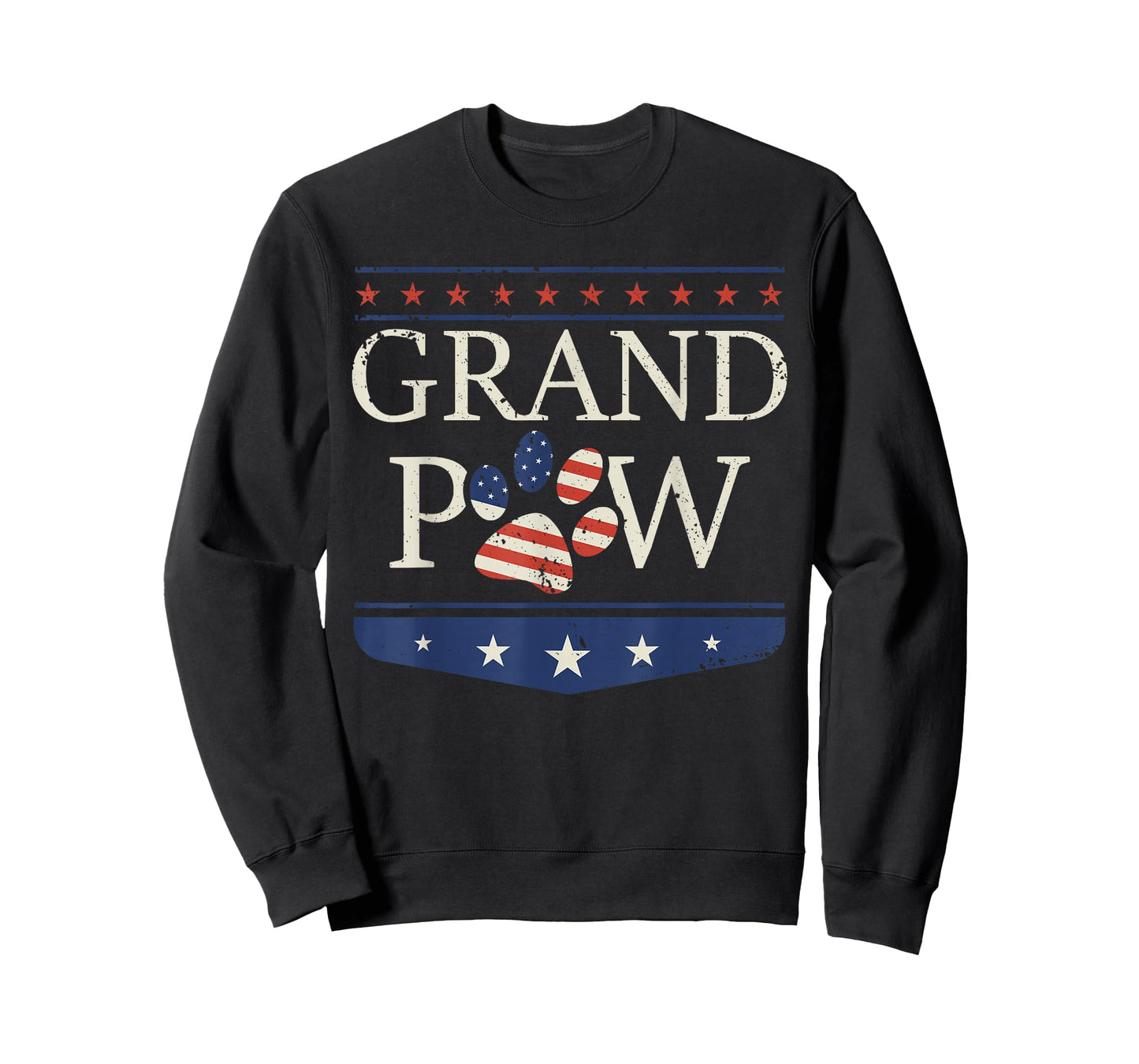 Grandpaw - Dog Grandpa Father's Day Grandkids Patriotic T-Shirt