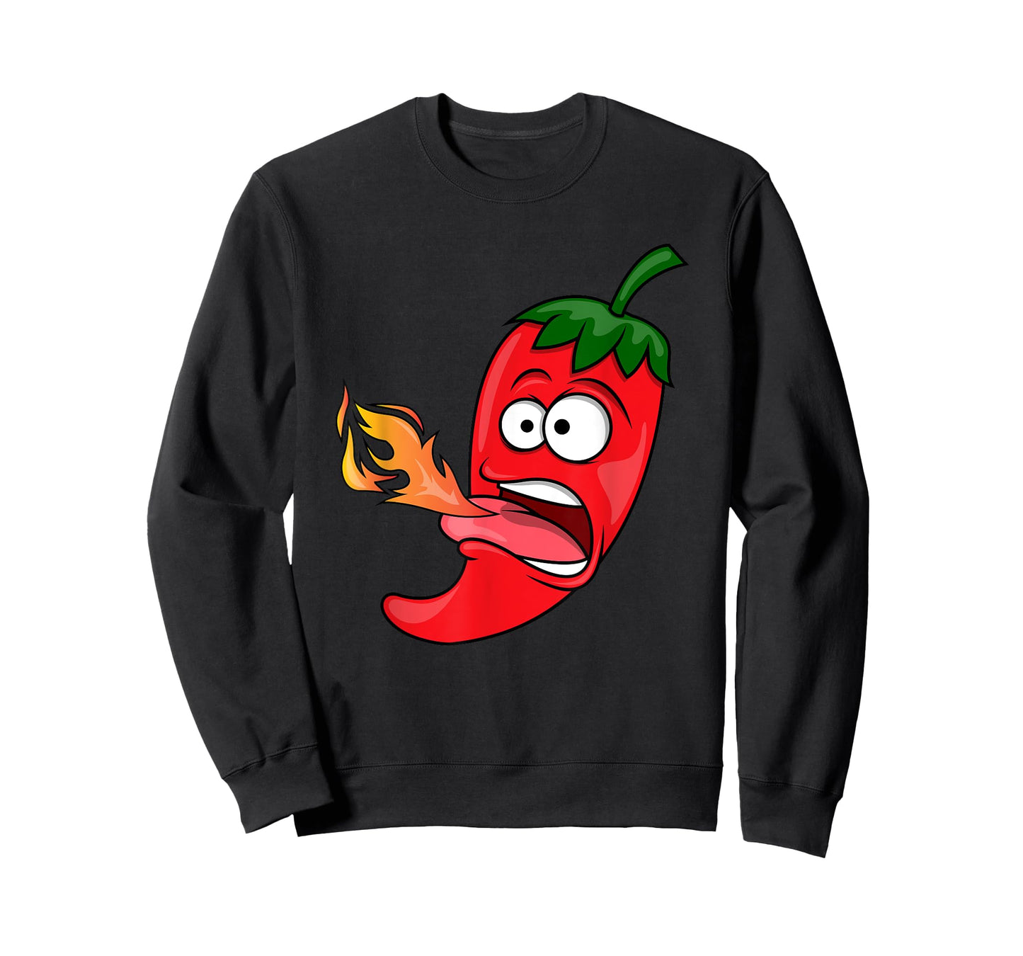 Chili Pepper Breathing Fire T-Shirt | Red Hot Funny Cartoon T-Shirt