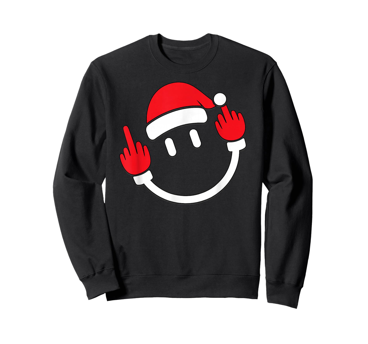 Santa Middle Finger Flip Off | Christmas Profanity Xmas T-Shirt