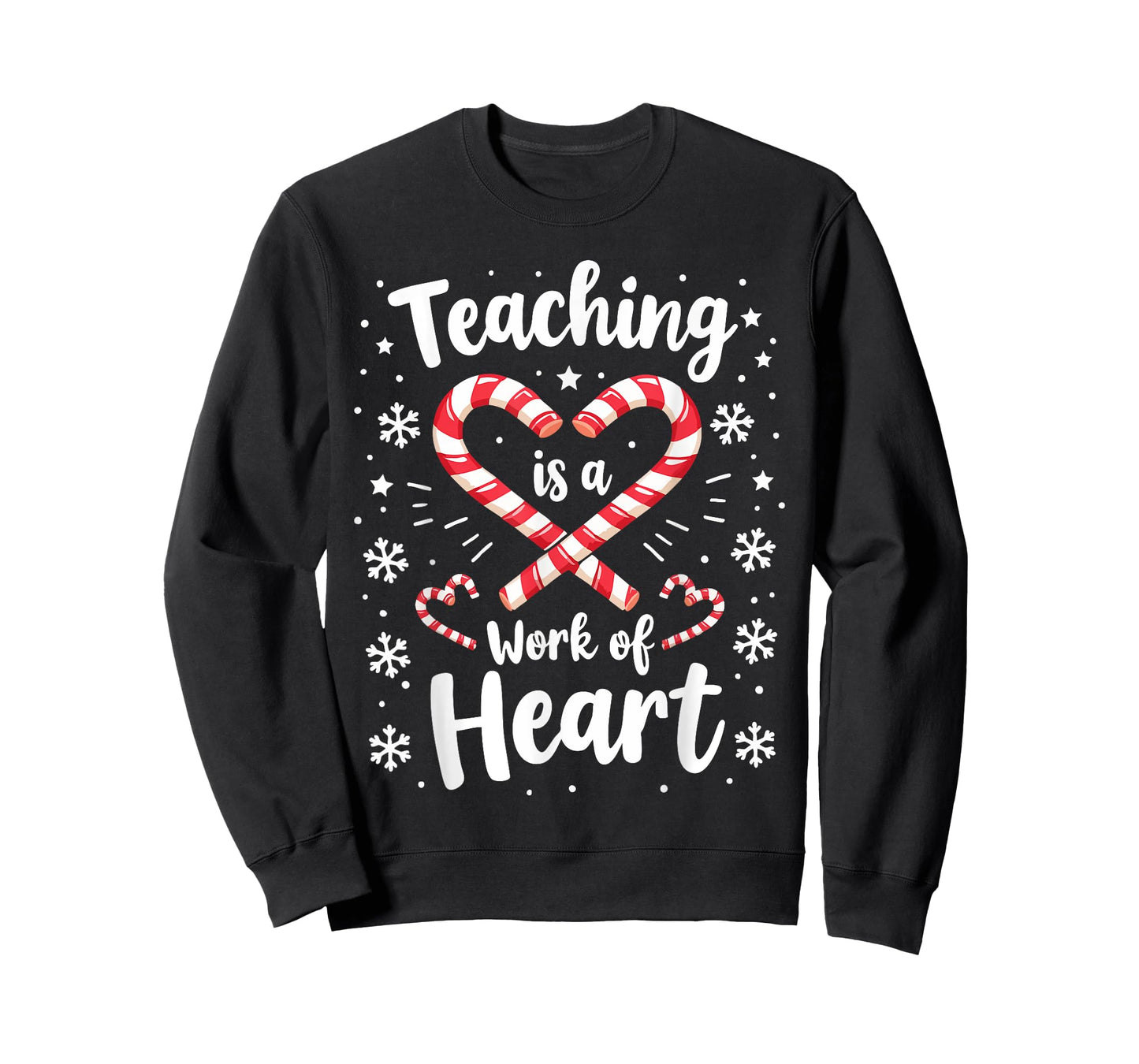 Christmas Teacher Candy Cane Teaching is a Work of Heart T-Shirt