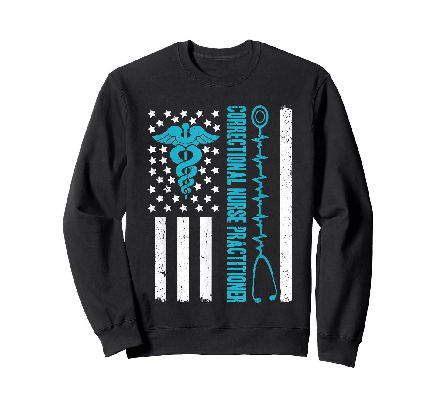 Correctional Nurse Practitioner Flag Stethoscope RN T-Shirt