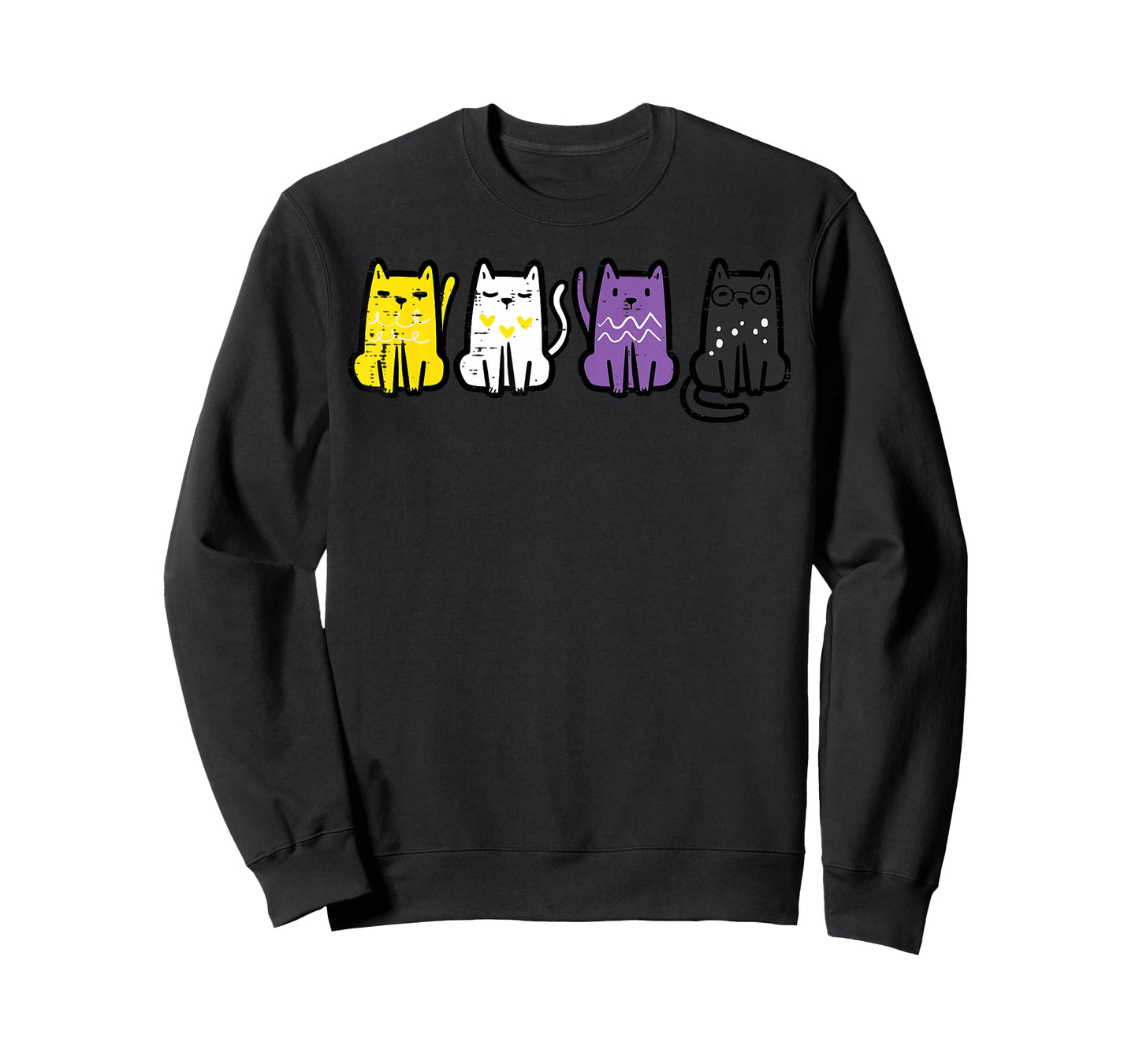 Nonbinary Cats Non Binary Enby Lgbt Kittens Girls Kids Women T-Shirt