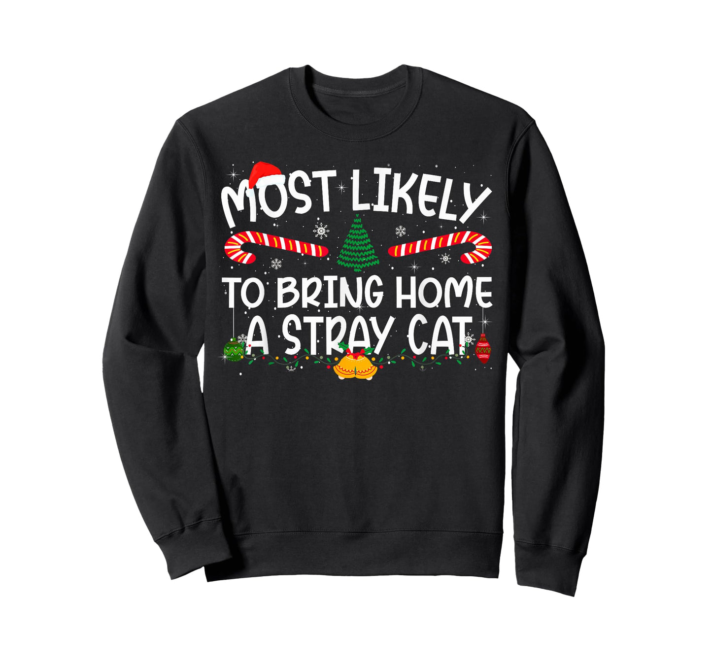 Family Matching Xmas Most Likely to Bring Home A Stray Cat T-Shirt