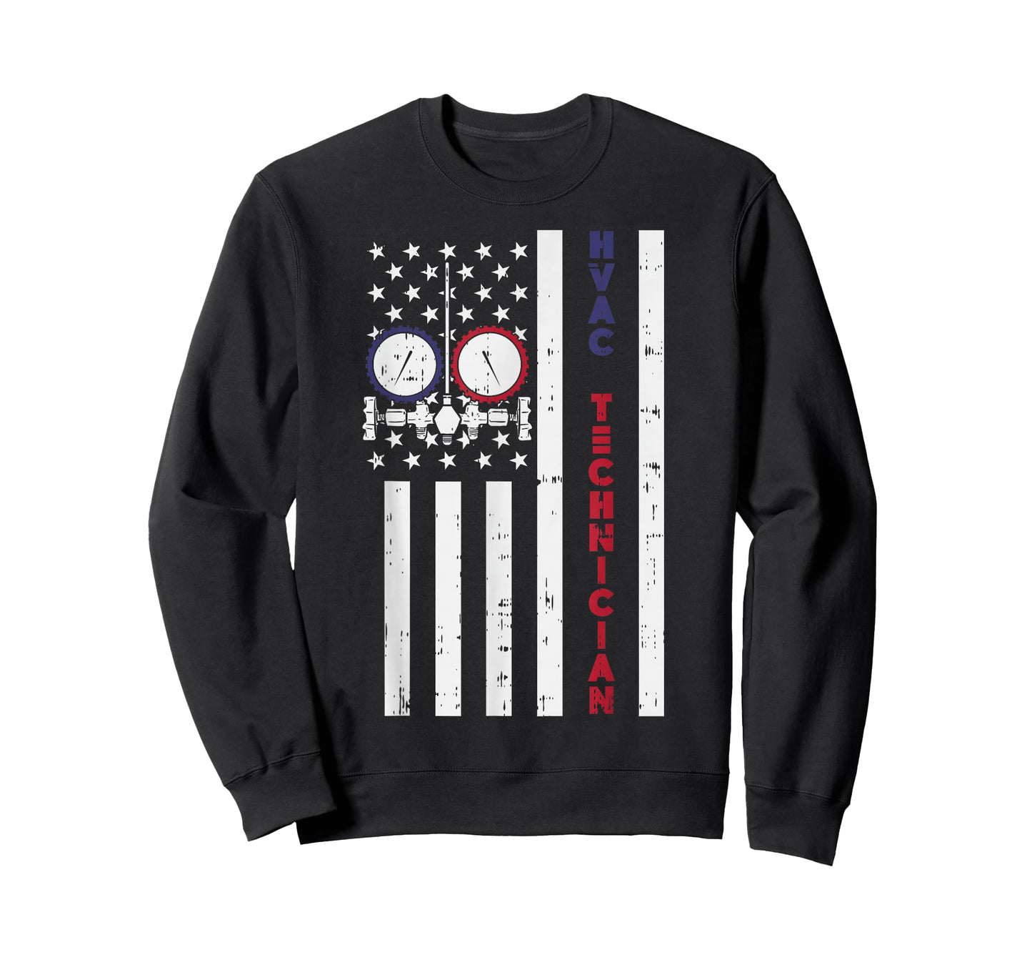 Vintage American Flag HVAC Technician - Proud USA HVAC Tech T-Shirt
